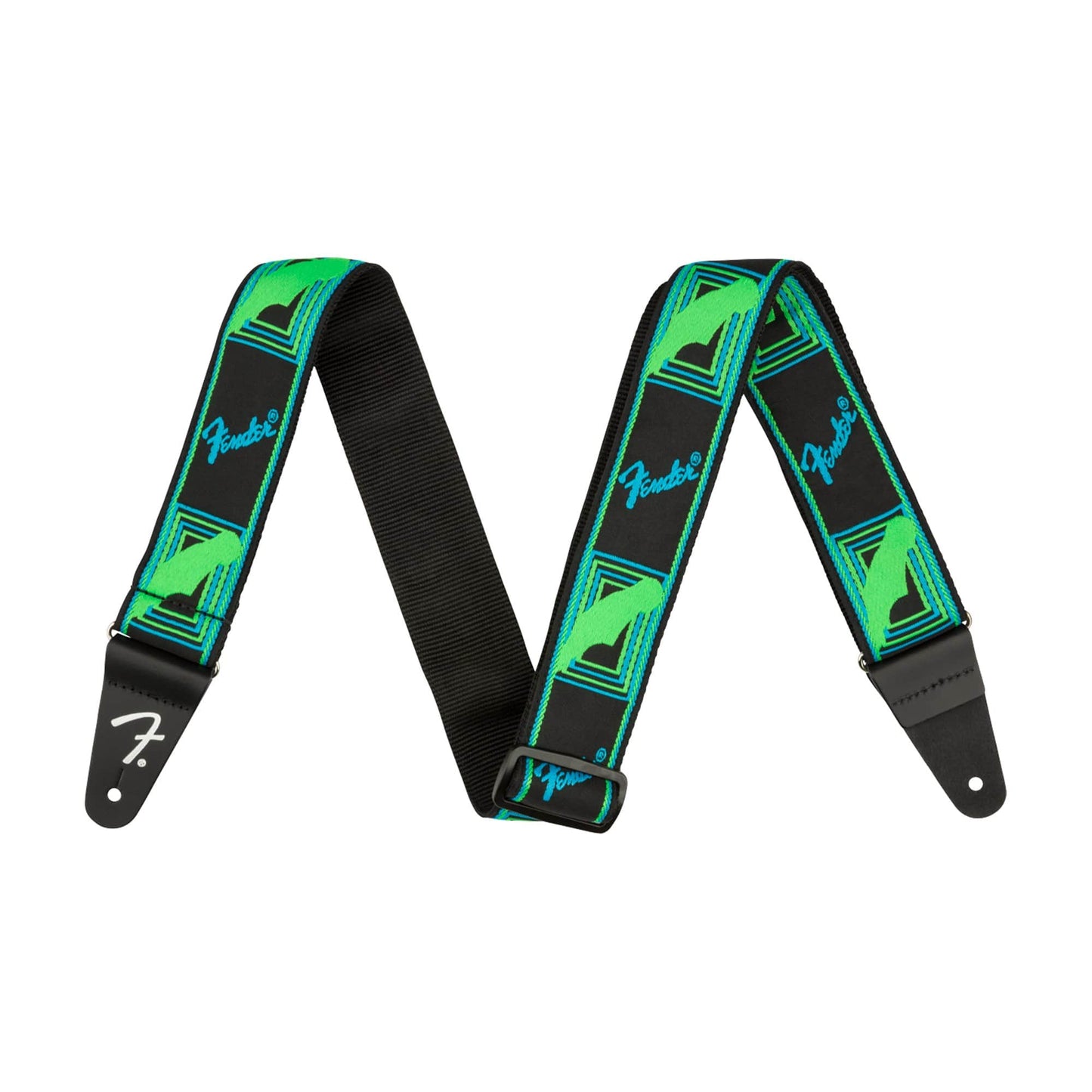 Fender Neon Monogram Guitar Strap Green/Blue Accessories / Straps
