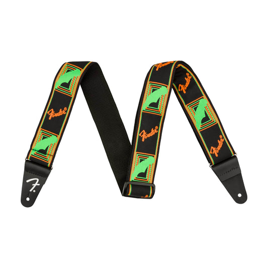 Fender Neon Monogram Guitar Strap Green/Orange Accessories / Straps