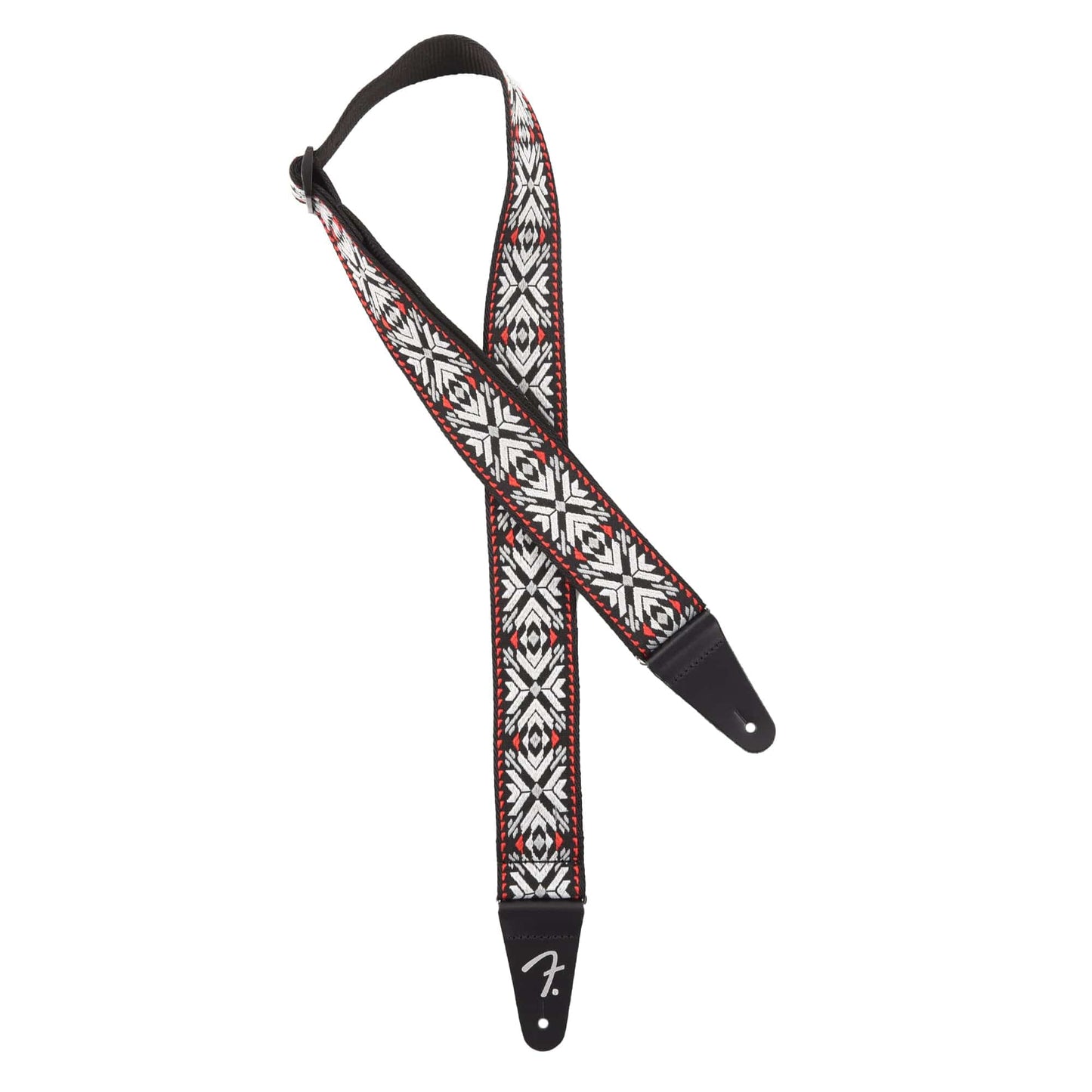 Fender Pasadena Woven Strap Red Snowflake 2" Accessories / Straps