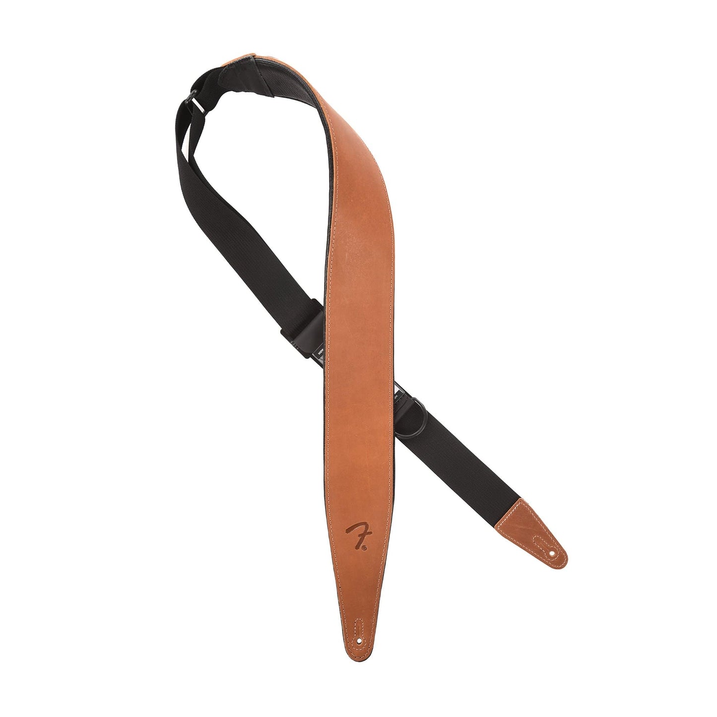 Fender Right Height Strap 2.5" Leather Cognac Accessories / Straps