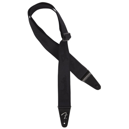 Fender Weightless Running Logo Strap Black Out Accessories / Straps