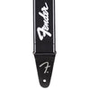 Fender Weightless Running Logo Strap Classic Black w/White Lettering Accessories / Straps