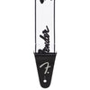 Fender Weightless Running Logo Strap Inversed White w/Black Lettering Accessories / Straps