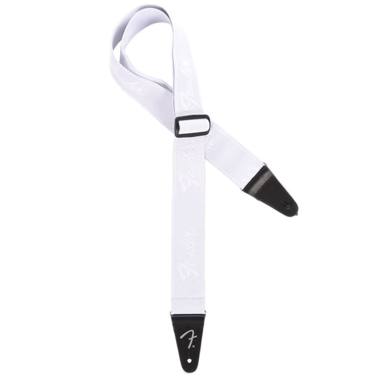 Fender Weightless Running Logo Strap White Out Accessories / Straps