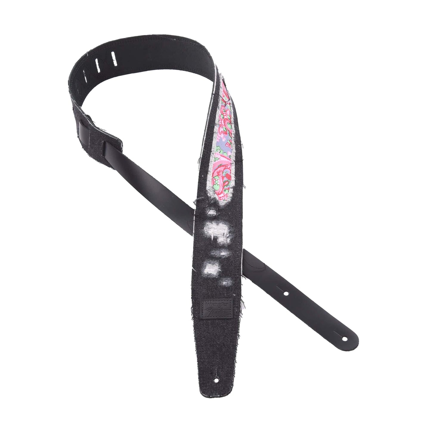 Fender x Wrangler Ripped Denim Strap Black Accessories / Straps