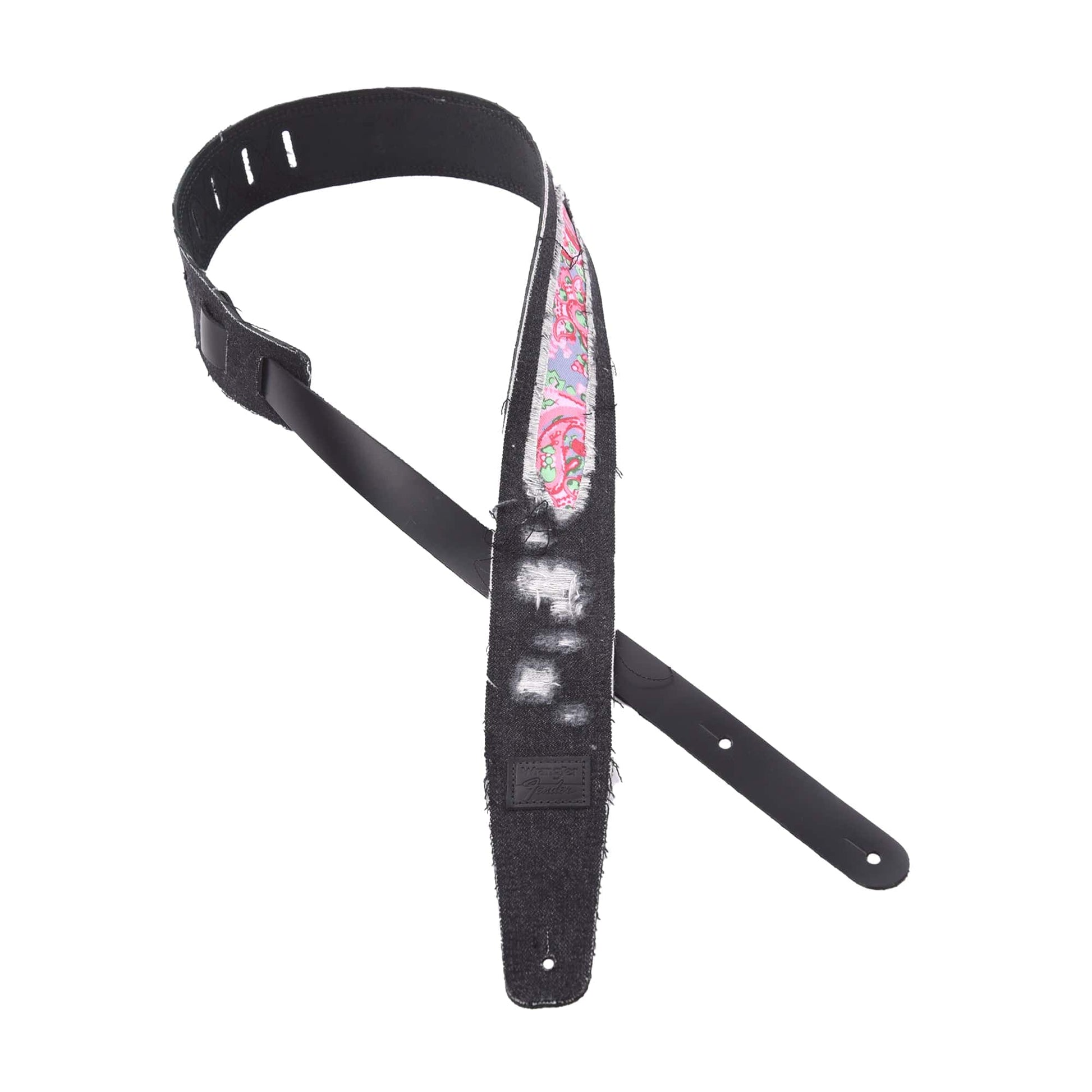 Fender x Wrangler Ripped Denim Strap Black Accessories / Straps