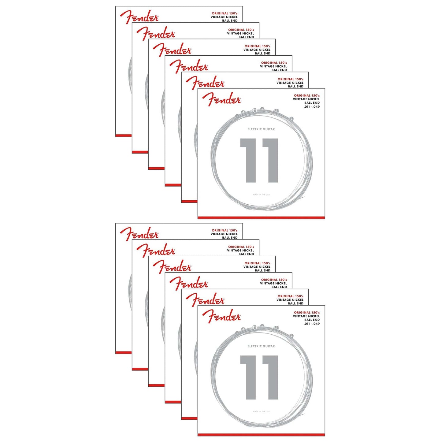 Fender 150M Pure Nickel 11-49 (12 Pack Bundle) Accessories / Strings / Guitar Strings
