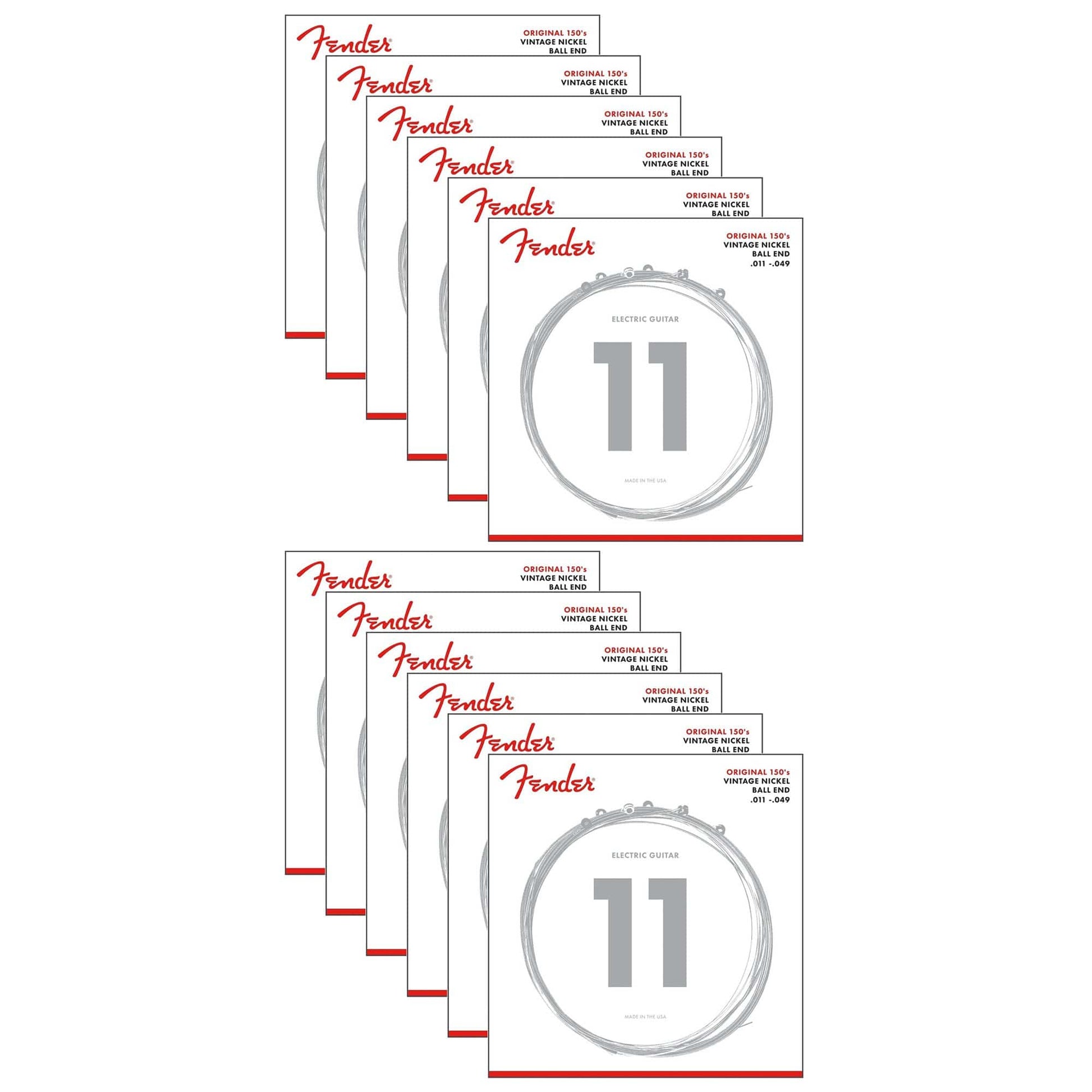 Fender 150M Pure Nickel 11-49 (12 Pack Bundle) Accessories / Strings / Guitar Strings