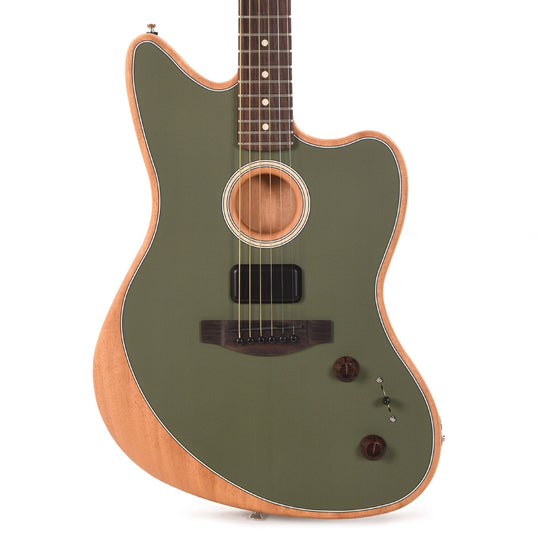 Fender Acoustasonic Player Jazzmaster Antique Olive Acoustic Guitars / Built-in Electronics