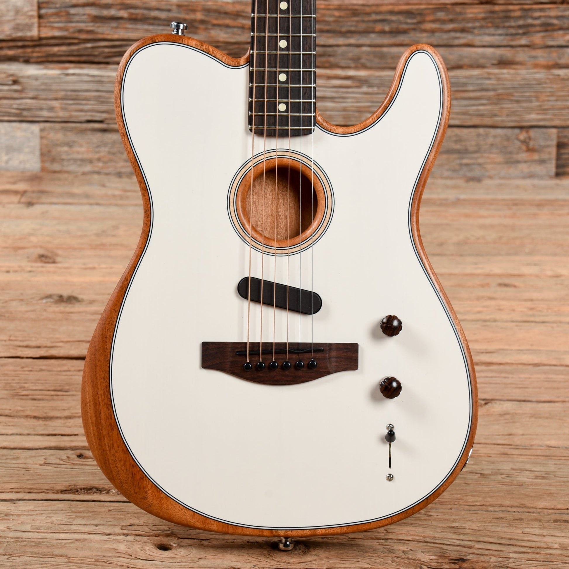 Fender Acoustasonic Player Telecaster Arctic White Acoustic Guitars / Built-in Electronics