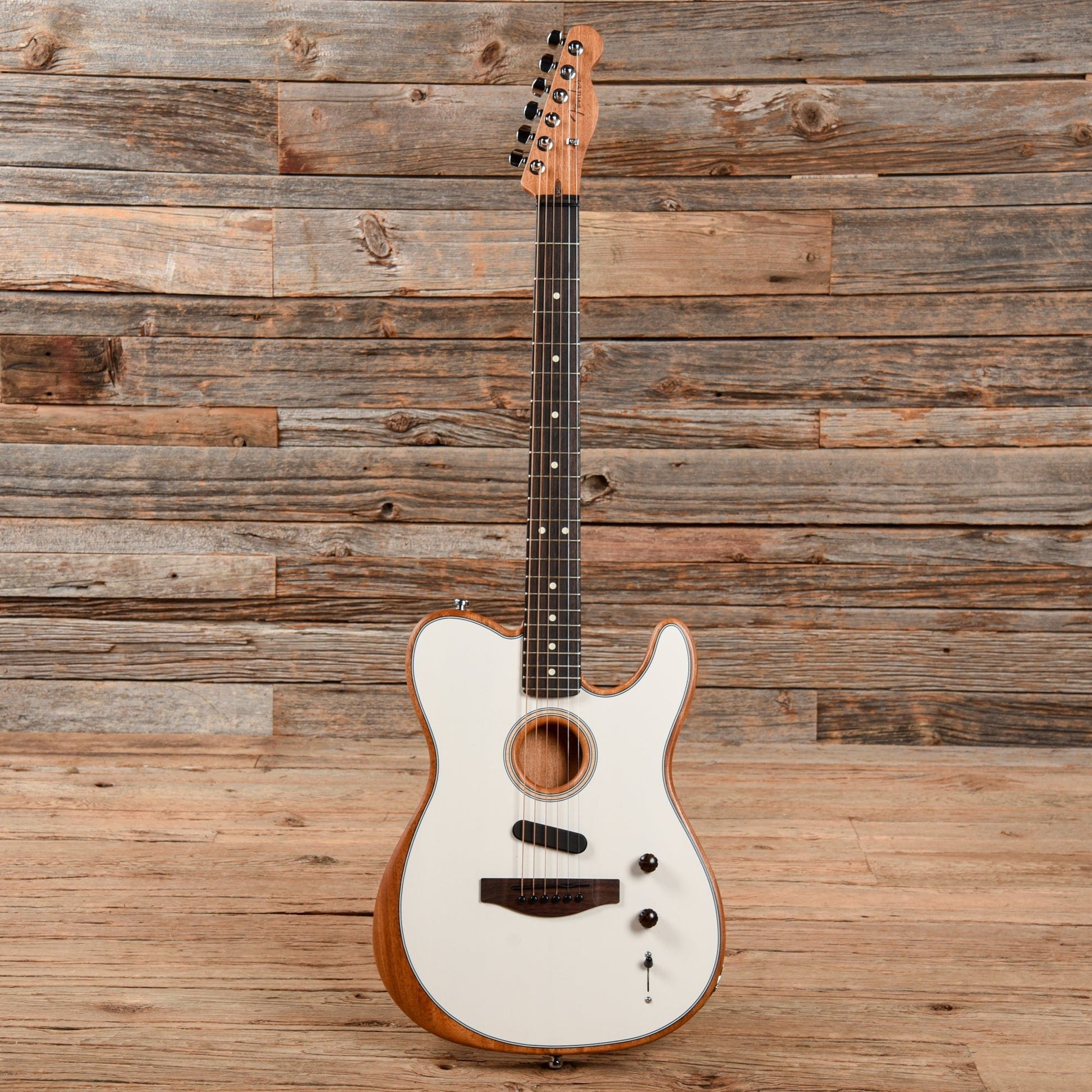 Fender Acoustasonic Player Telecaster Arctic White Acoustic Guitars / Built-in Electronics