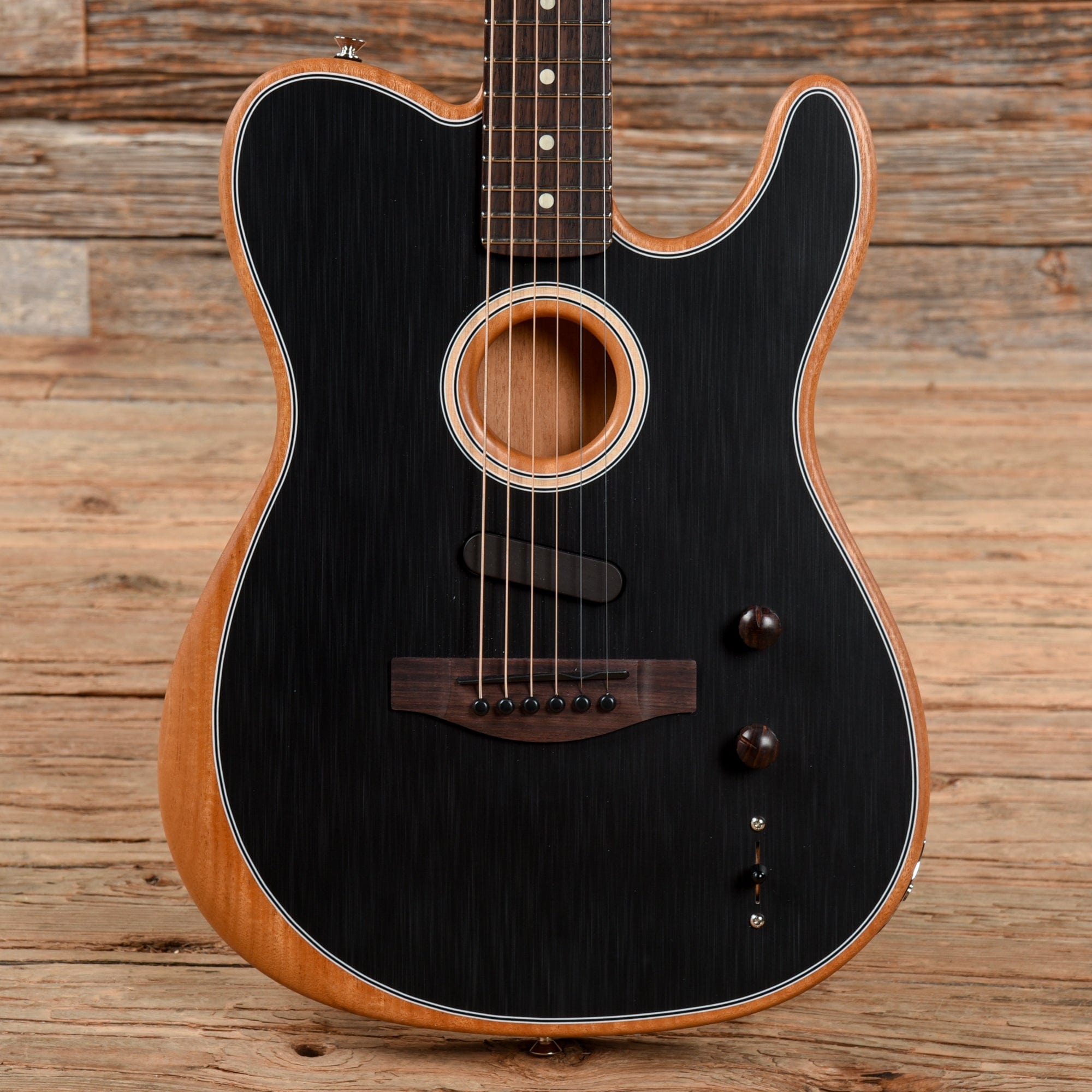 Fender Acoustasonic Player Telecaster Brushed Black Acoustic Guitars / Built-in Electronics
