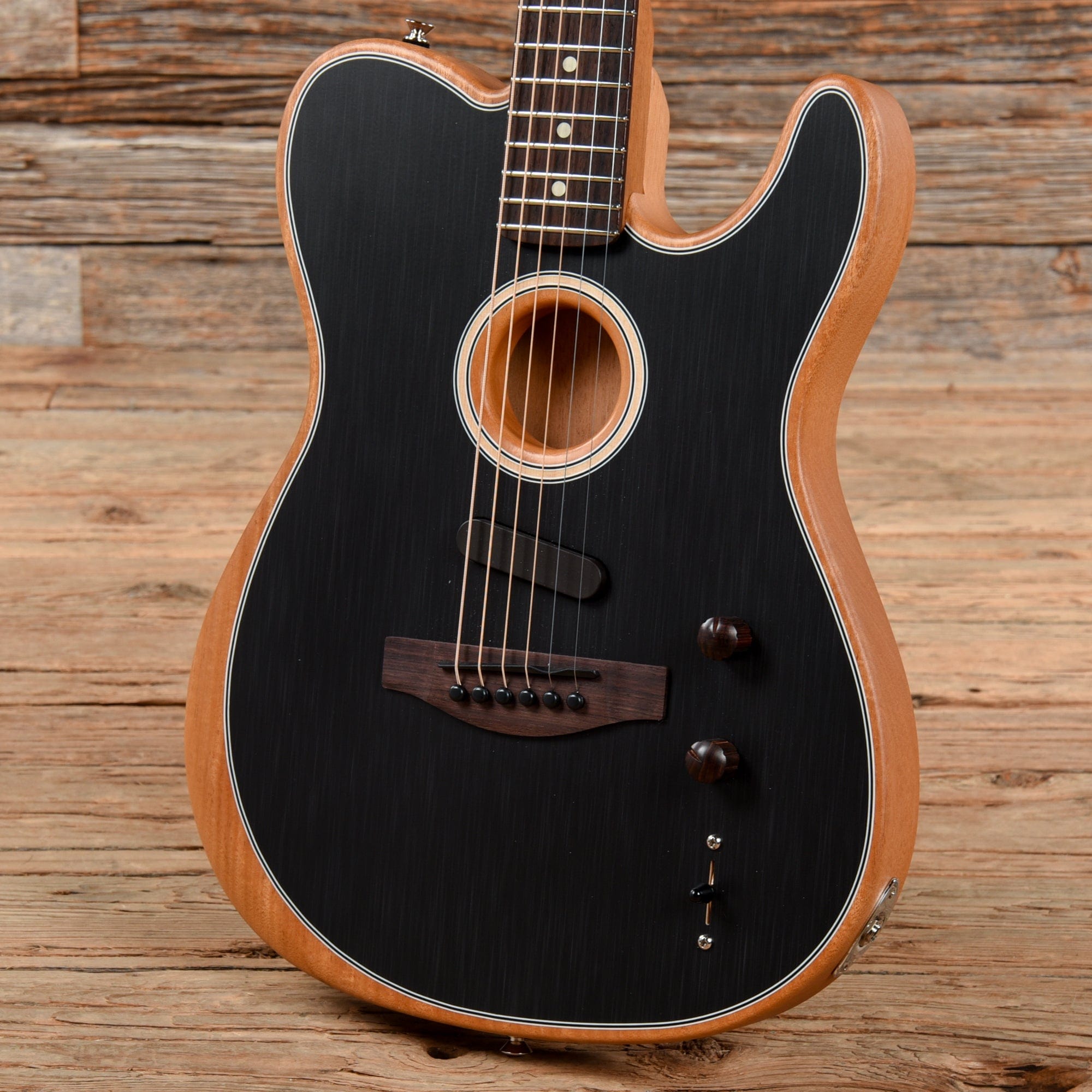 Fender Acoustasonic Player Telecaster Brushed Black Acoustic Guitars / Built-in Electronics