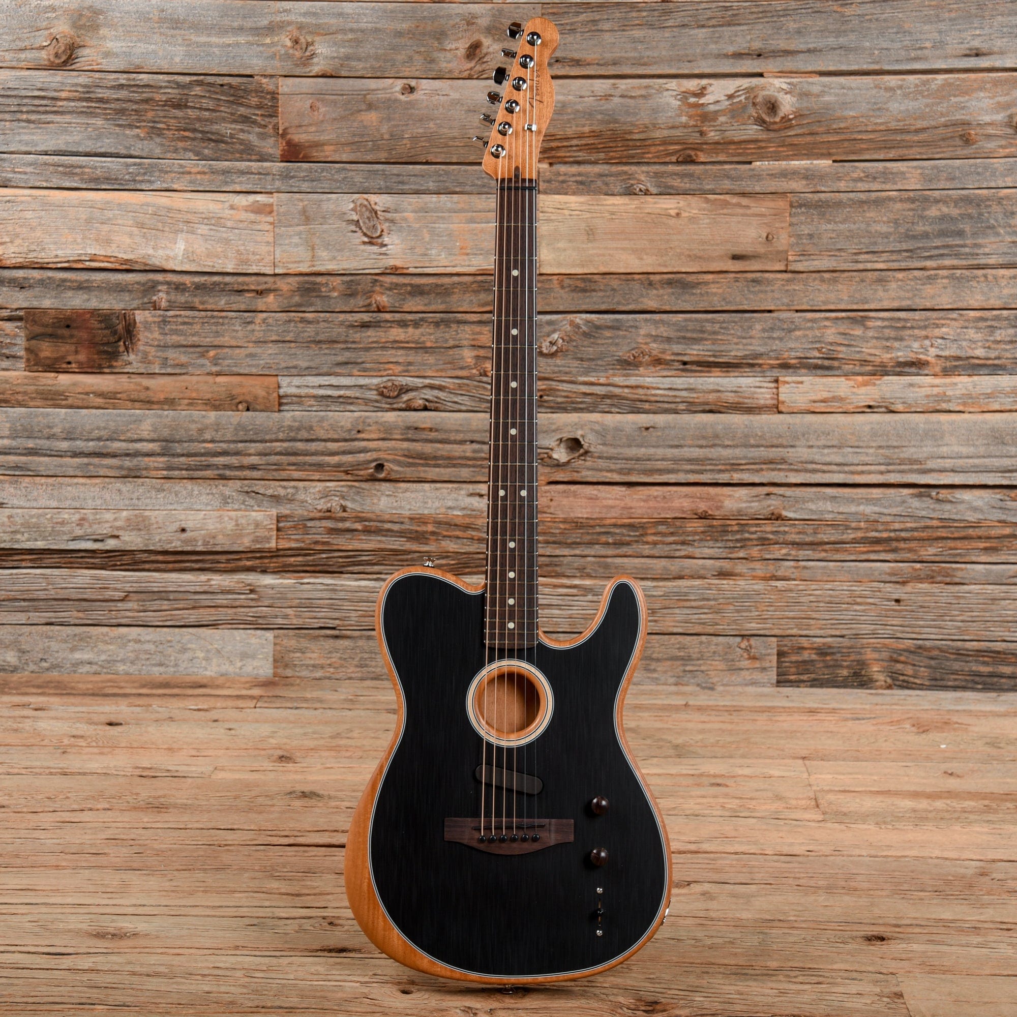 Fender Acoustasonic Player Telecaster Brushed Black Acoustic Guitars / Built-in Electronics