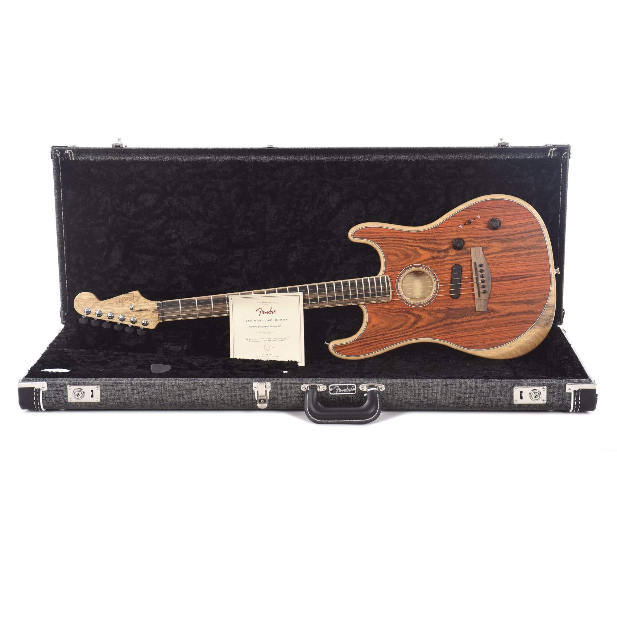 Fender Acoustasonic Stratocaster Exotic Cocobolo Acoustic Guitars / Built-in Electronics