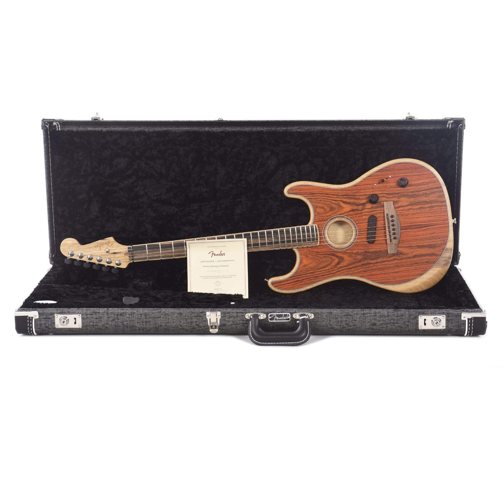Fender Acoustasonic Stratocaster Exotic Cocobolo Acoustic Guitars / Built-in Electronics