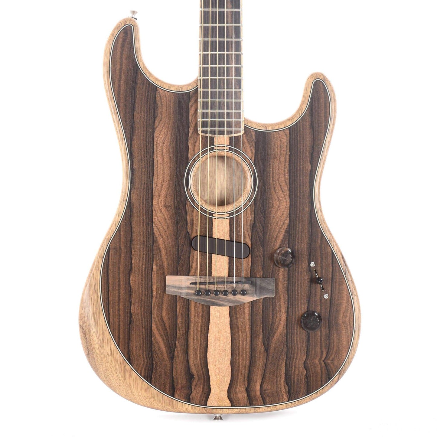 Fender Acoustasonic Stratocaster Exotic Ziricote Acoustic Guitars / Built-in Electronics