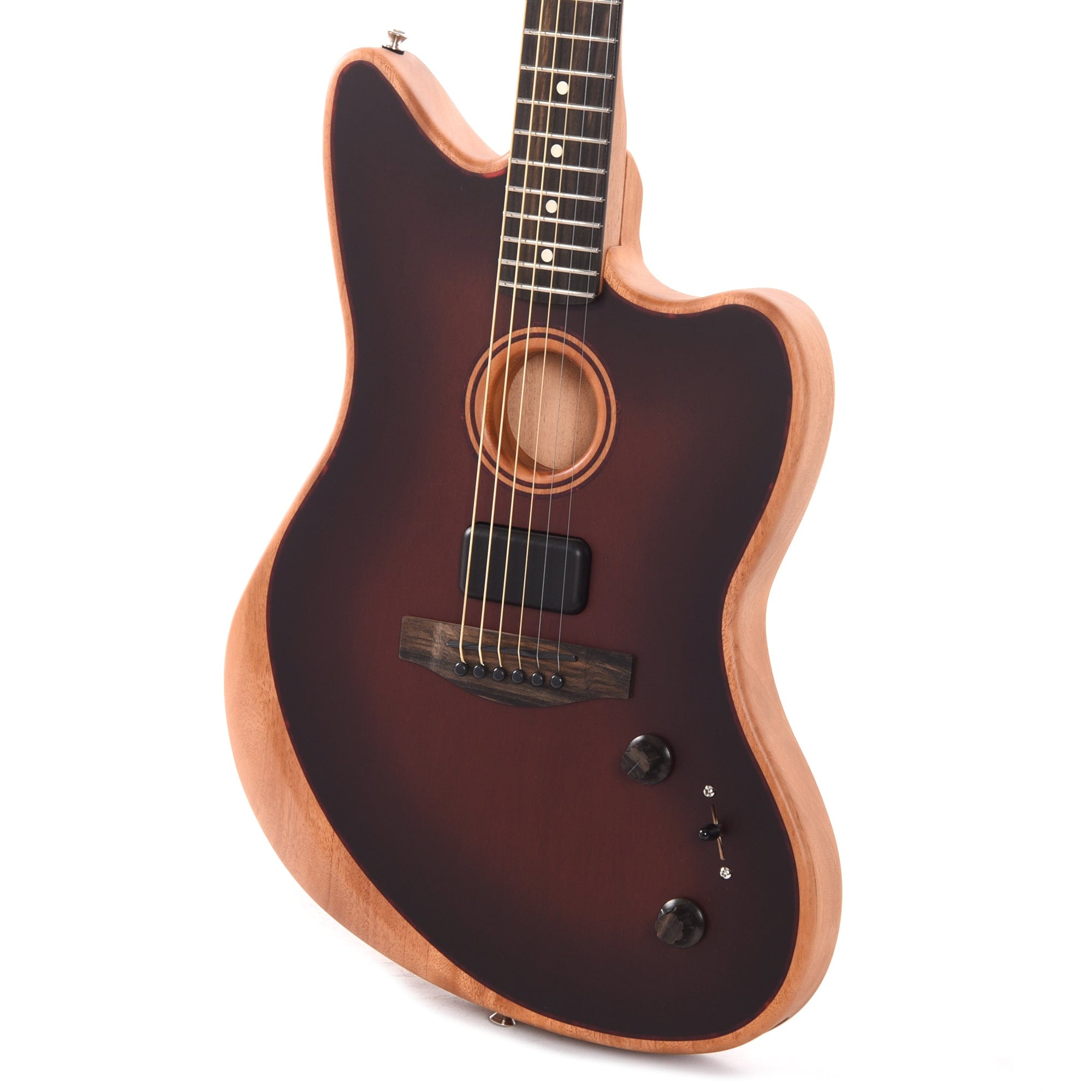 Fender American Acoustasonic Jazzmaster All-Mahogany Brownburst Acoustic Guitars / Built-in Electronics
