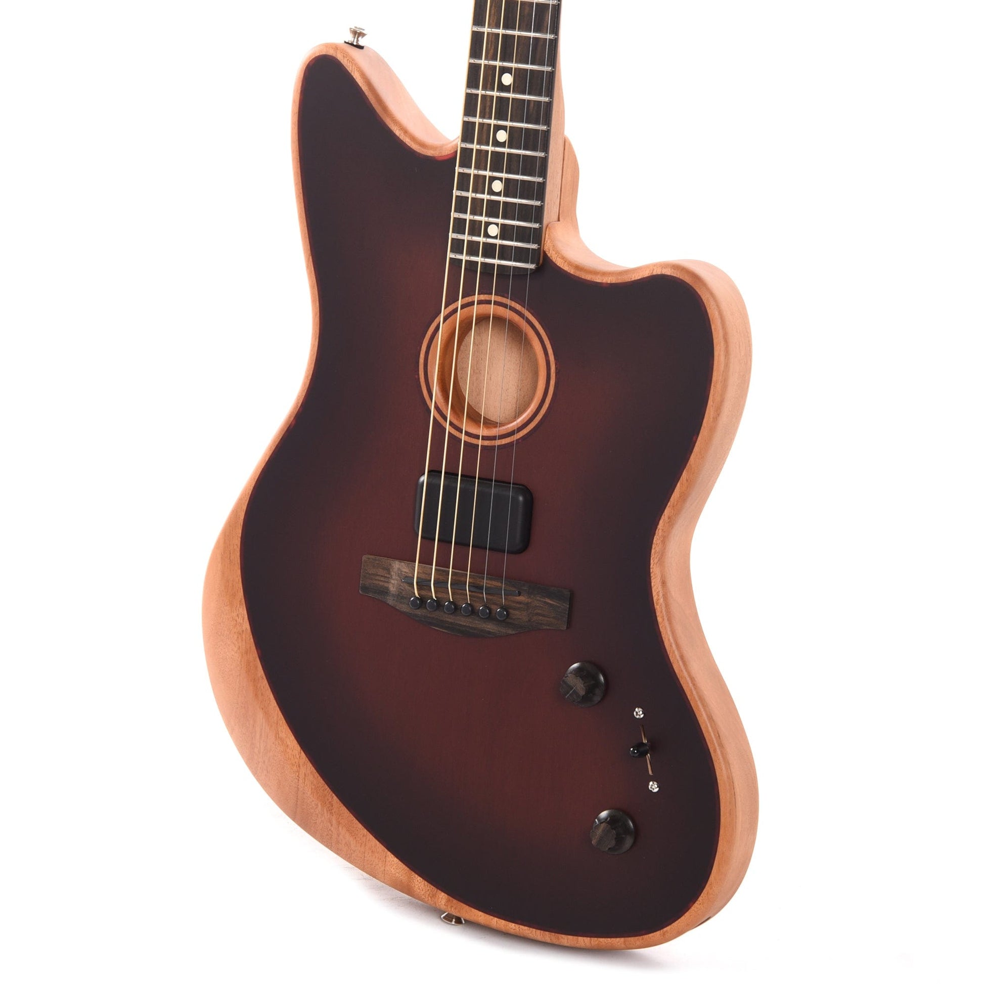 Fender American Acoustasonic Jazzmaster All-Mahogany Brownburst Acoustic Guitars / Built-in Electronics