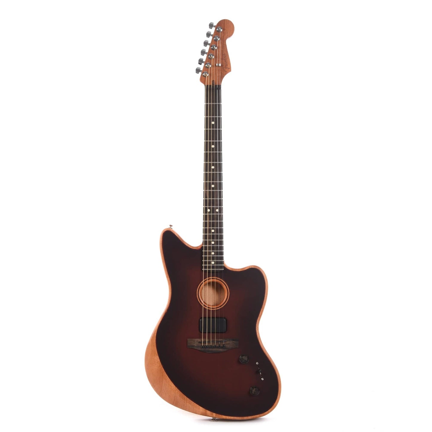 Fender American Acoustasonic Jazzmaster All-Mahogany Brownburst Acoustic Guitars / Built-in Electronics