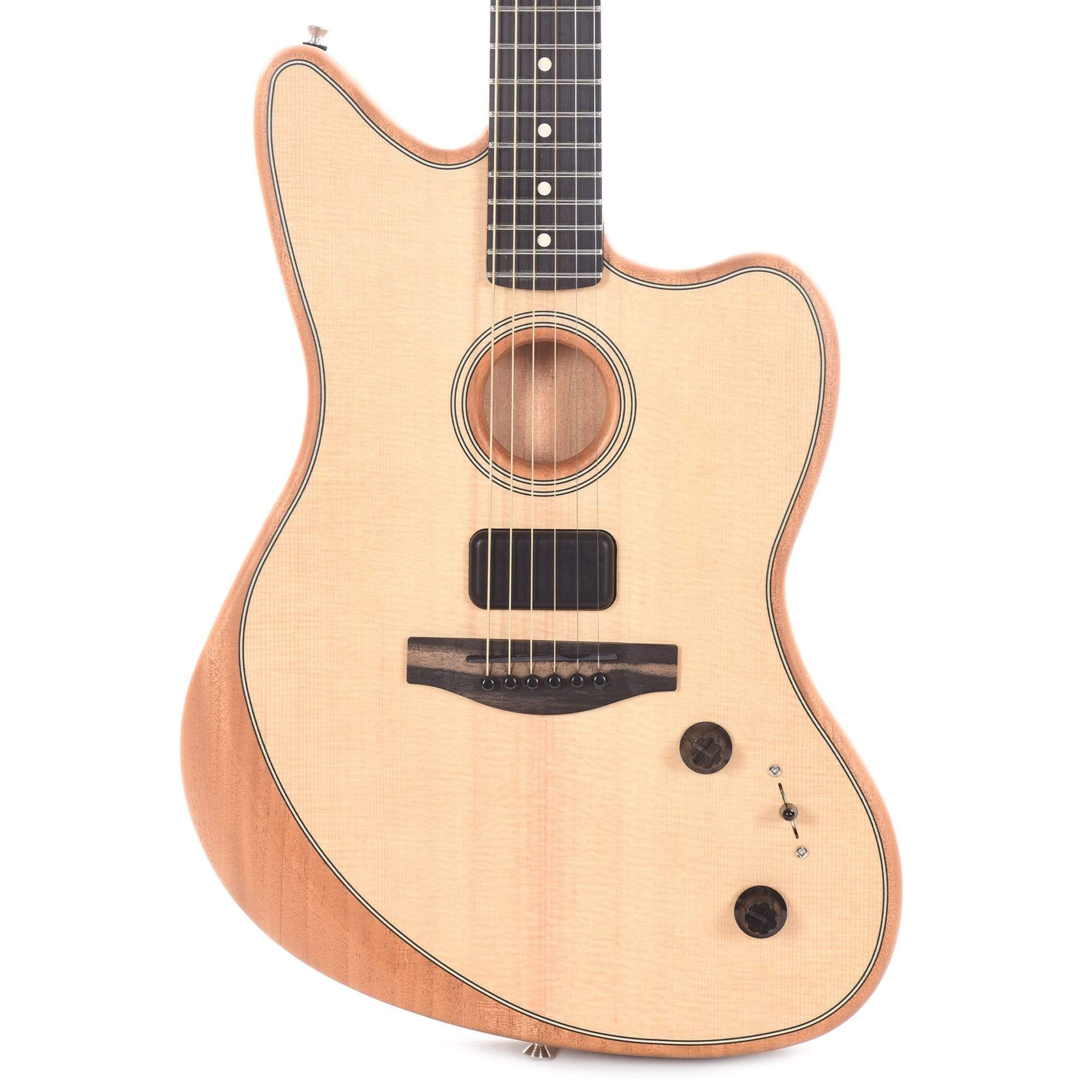 Fender American Acoustasonic Jazzmaster Natural Acoustic Guitars / Built-in Electronics