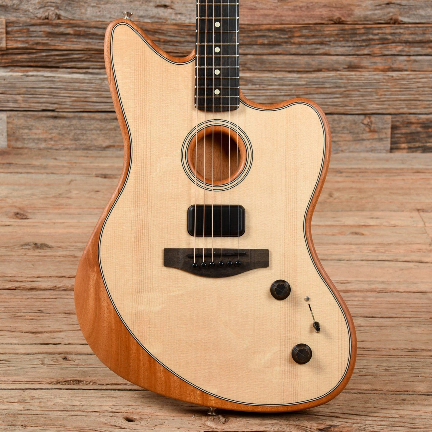 Fender American Acoustasonic Jazzmaster Natural 2021 Acoustic Guitars / Built-in Electronics