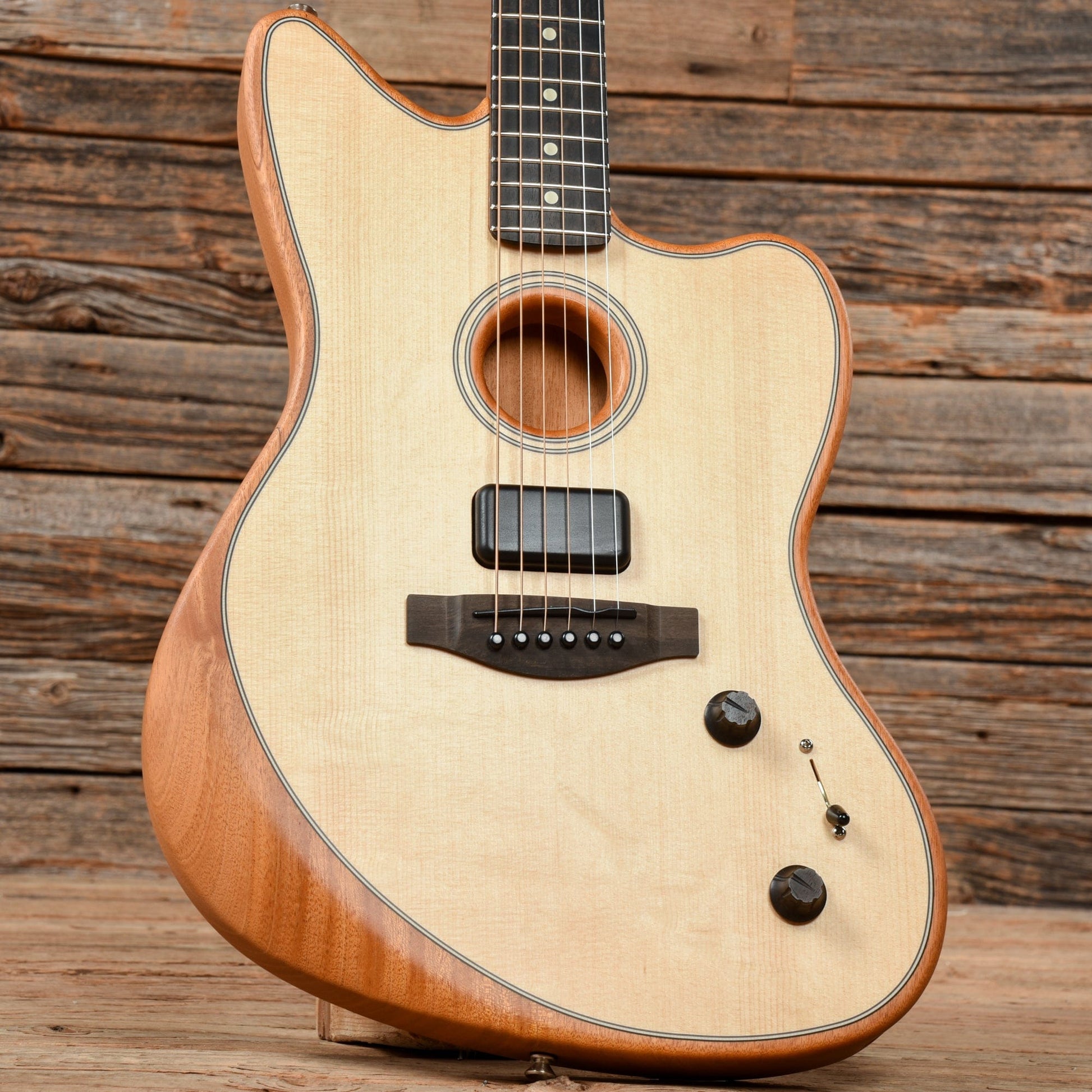 Fender American Acoustasonic Jazzmaster Natural 2021 Acoustic Guitars / Built-in Electronics