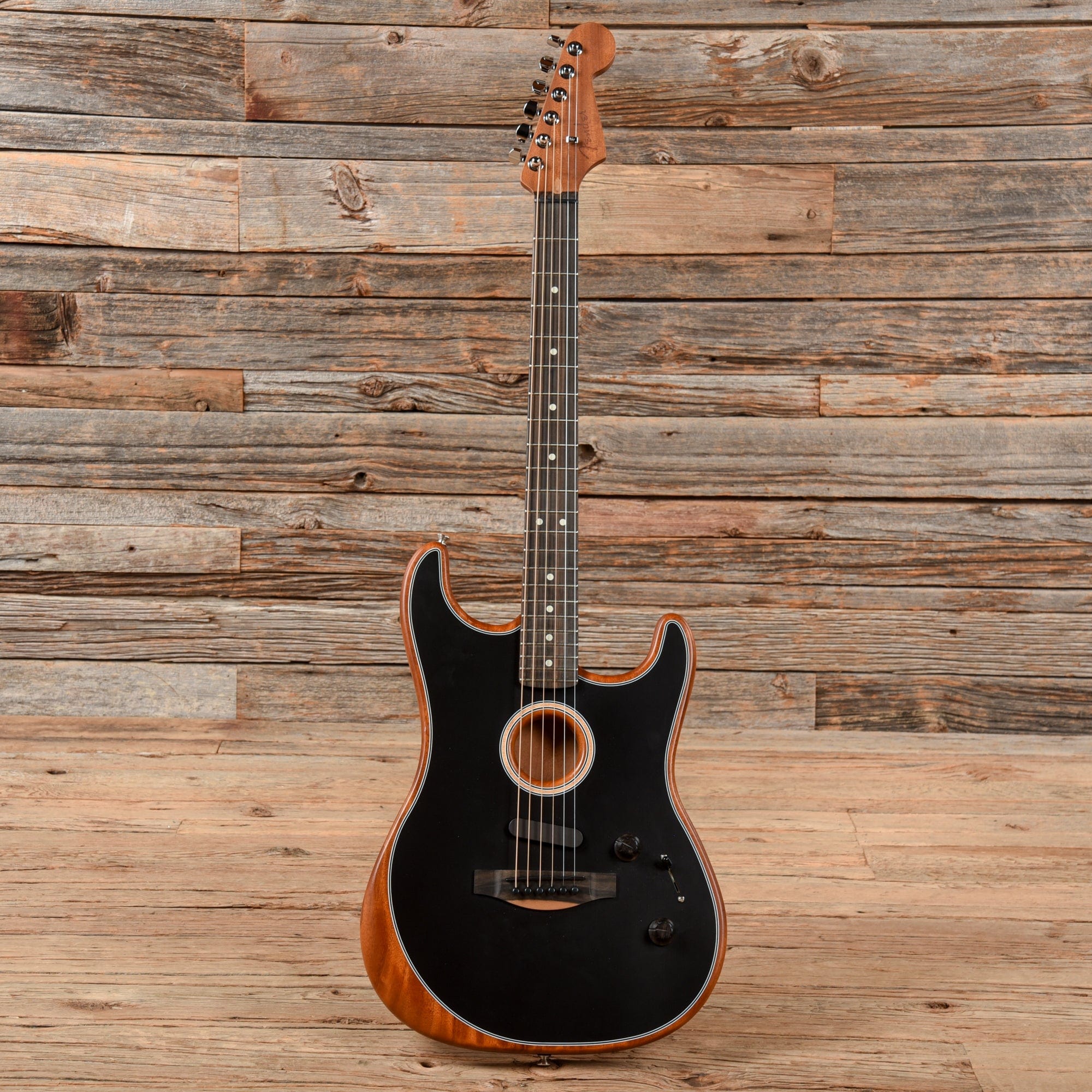 Fender American Acoustasonic Stratocaster Black 2020 Acoustic Guitars / Built-in Electronics
