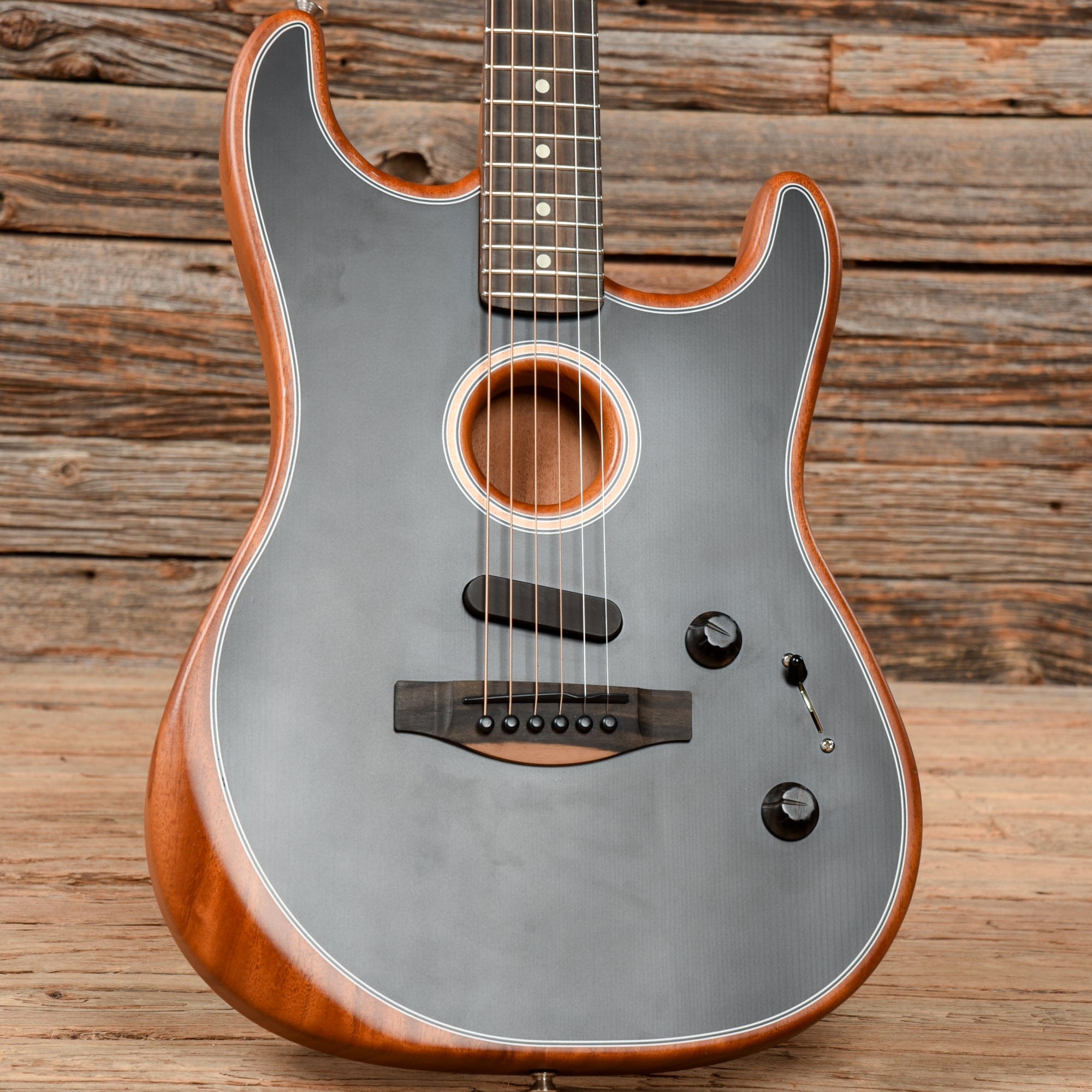 Fender American Acoustasonic Stratocaster Black 2020 Acoustic Guitars / Built-in Electronics