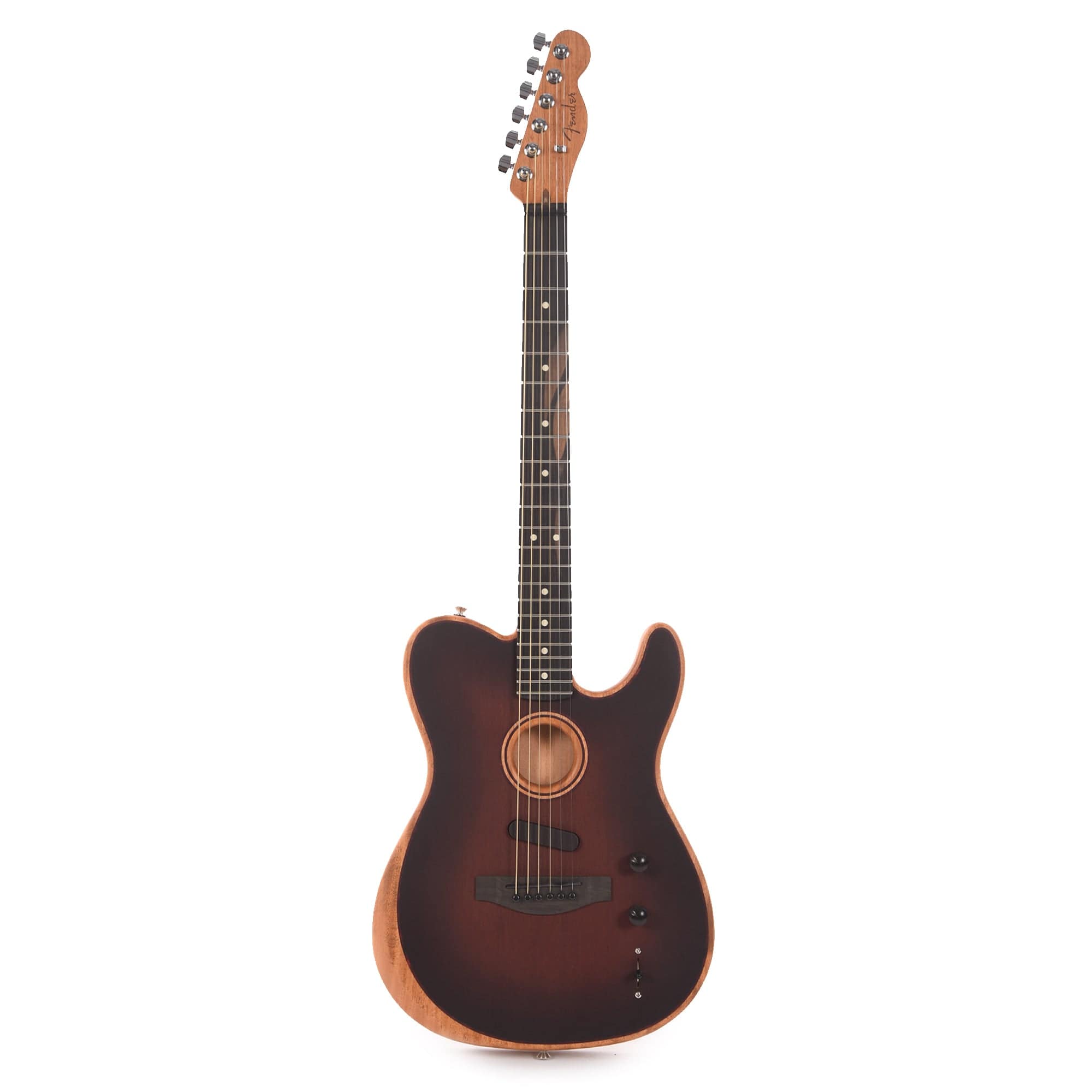 Fender American Acoustasonic Telecaster All-Mahogany Brownburst Acoustic Guitars / Built-in Electronics