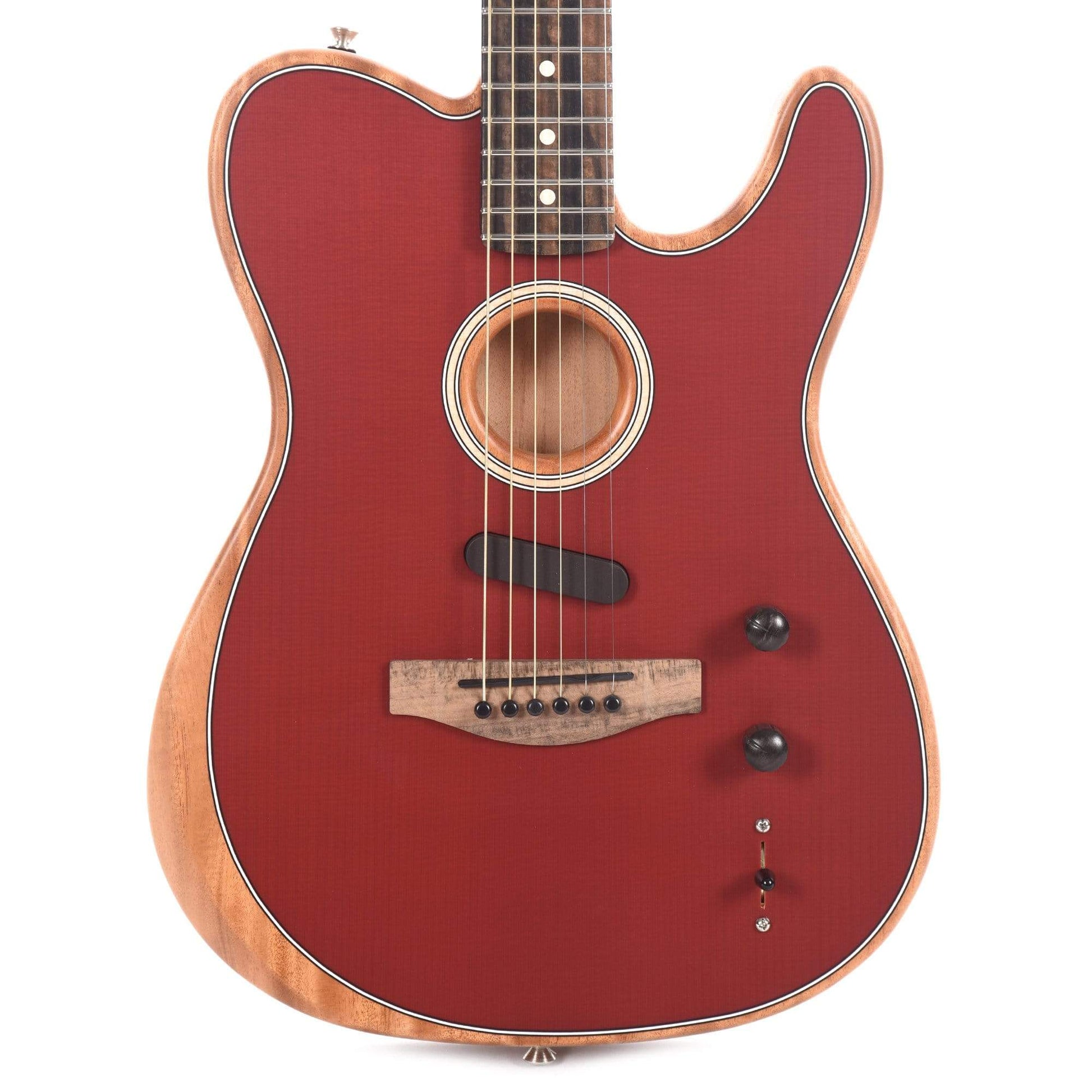 Fender American Acoustasonic Telecaster Crimson Red Acoustic Guitars / Built-in Electronics