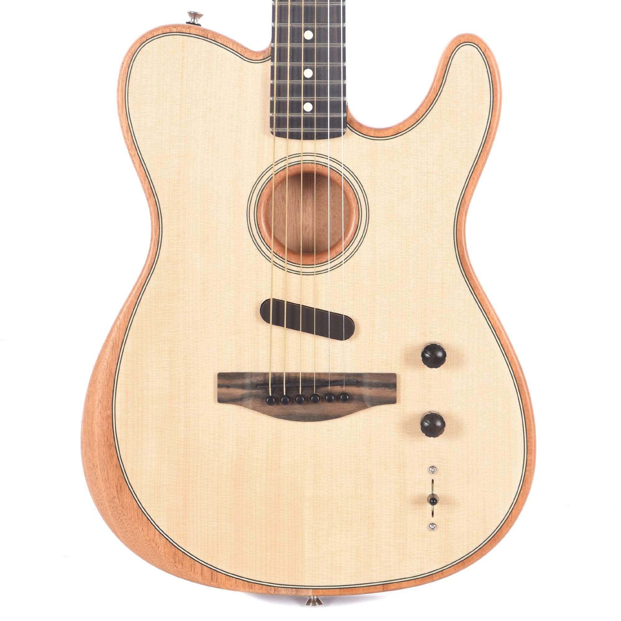Fender American Acoustasonic Telecaster Natural Acoustic Guitars / Built-in Electronics
