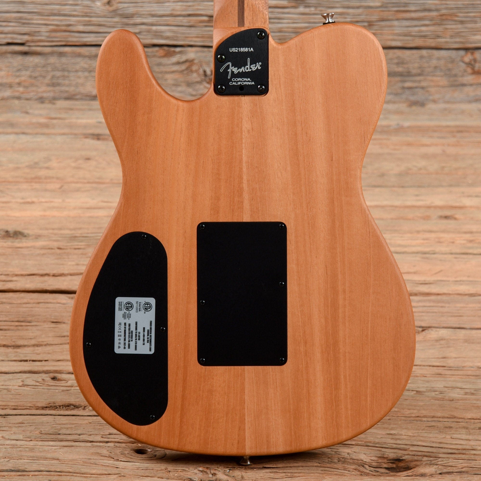 Fender American Acoustasonic Telecaster Shell Pink w/Tortoise Rosette & Purfling Acoustic Guitars / Built-in Electronics