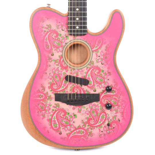 Fender Limited Edition Acoustasonic Telecaster Pink Paisley Acoustic Guitars / Built-in Electronics