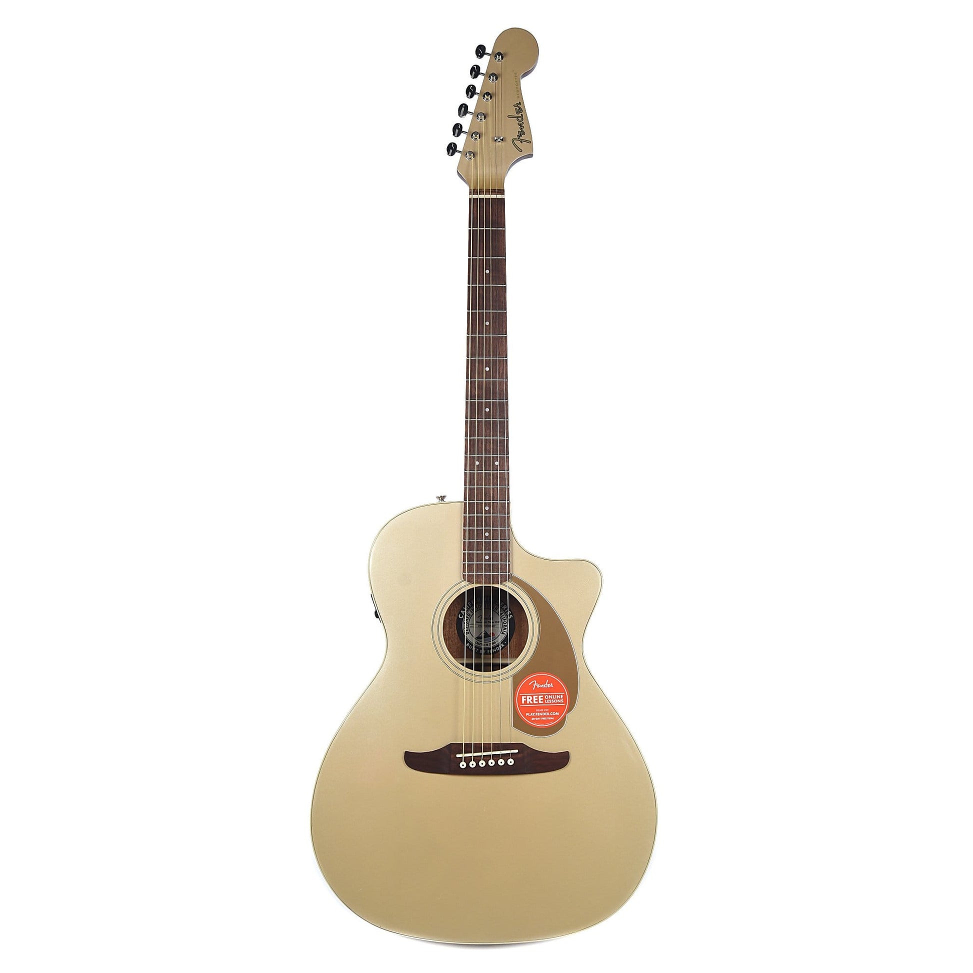 Fender Newporter Player Acoustic Champagne Acoustic Guitars / Built-in Electronics