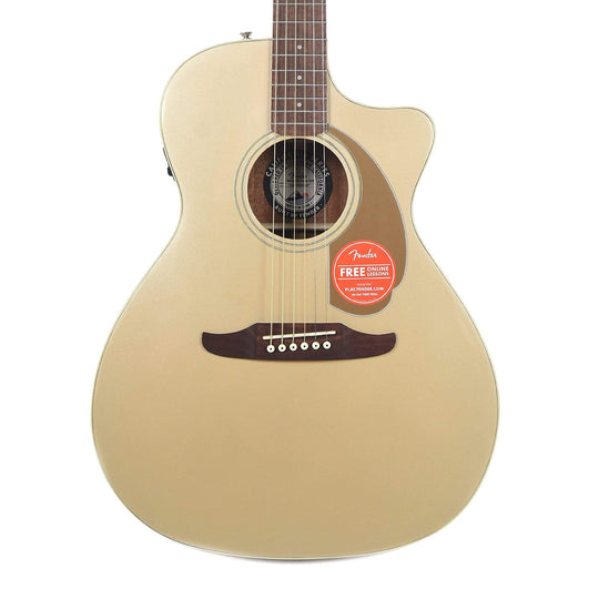 Fender Newporter Player Acoustic Champagne Acoustic Guitars / Built-in Electronics