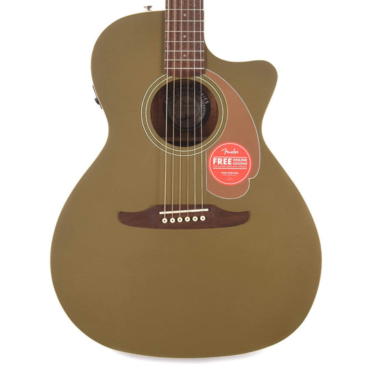 Fender Newporter Player Acoustic Olive Satin Acoustic Guitars / Built-in Electronics