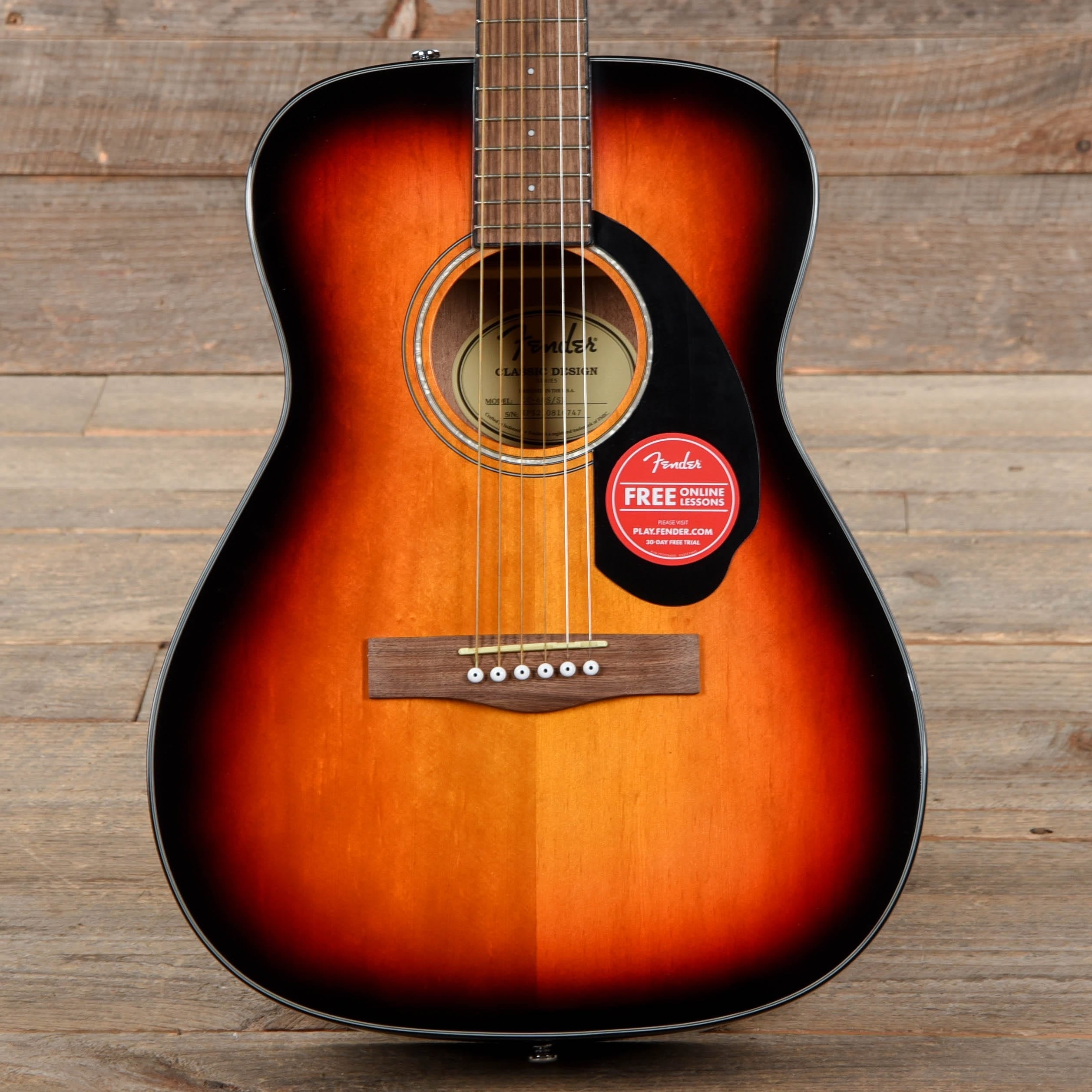 Fender CC-60S Concert Sunburst Acoustic Guitars / Concert