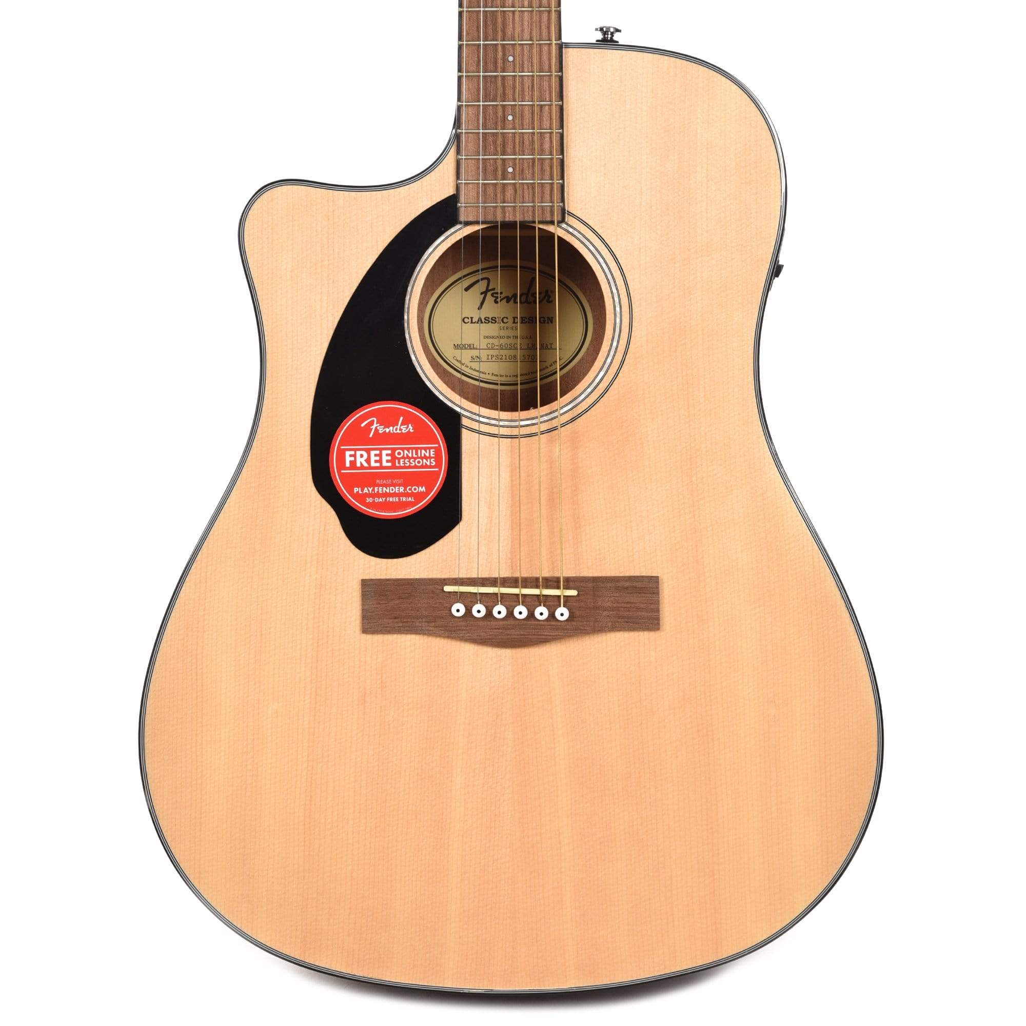 Fender CD-60SCE Dreadnought Natural LEFTY Acoustic Guitars / Dreadnought