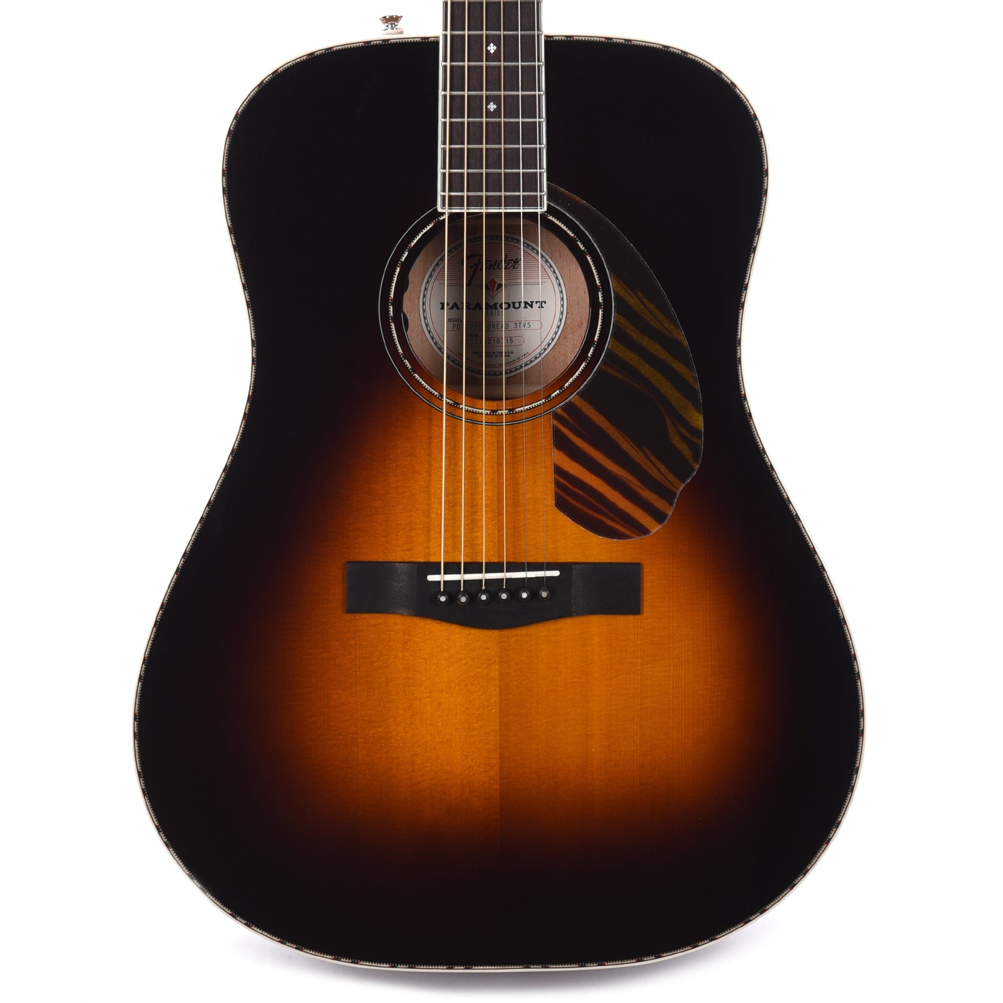 Fender Paramount PD-220E Dreadnought 3-Tone Vintage Sunburst Acoustic Guitars / Dreadnought