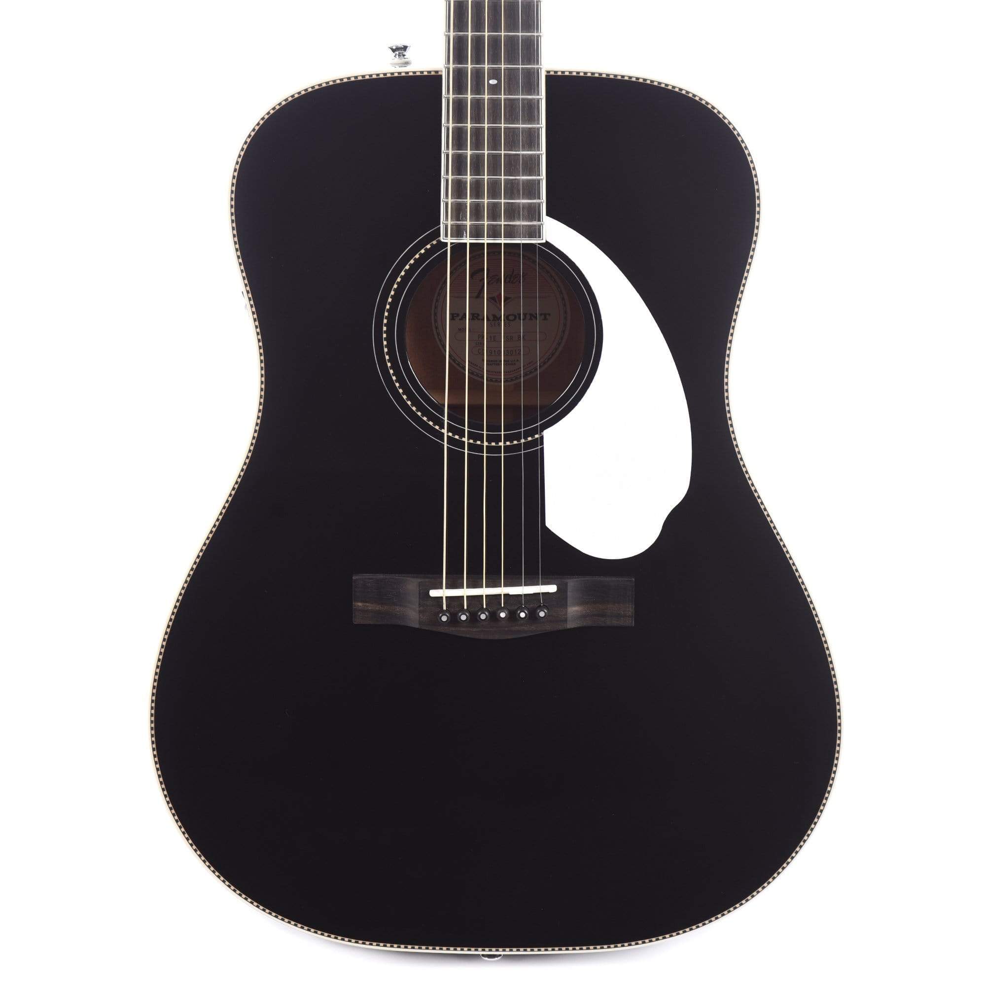 Fender PM-1E Limited Edition Paramount Series Dreadnought Black Acoustic Guitars / Dreadnought