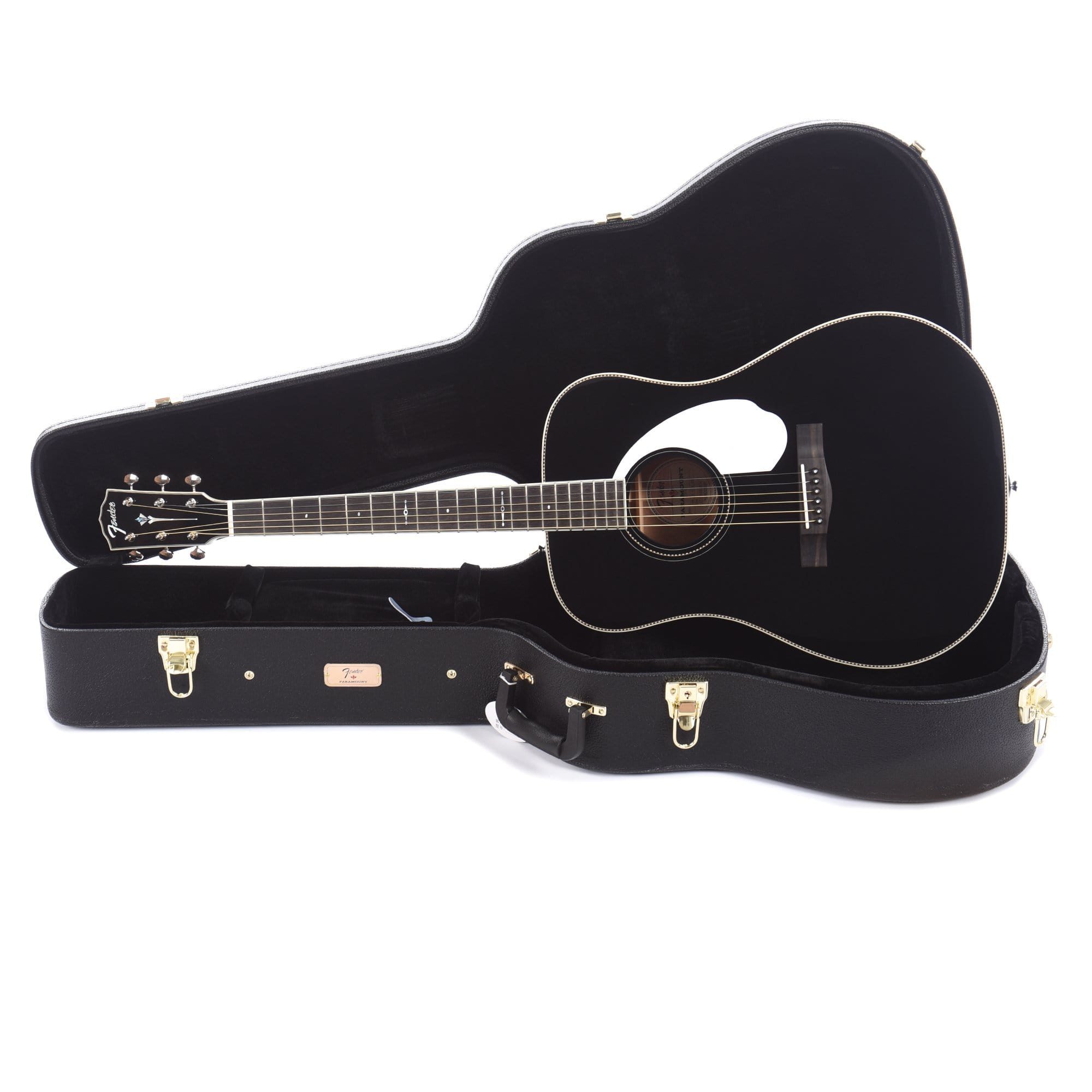 Fender PM-1E Limited Edition Paramount Series Dreadnought Black Acoustic Guitars / Dreadnought