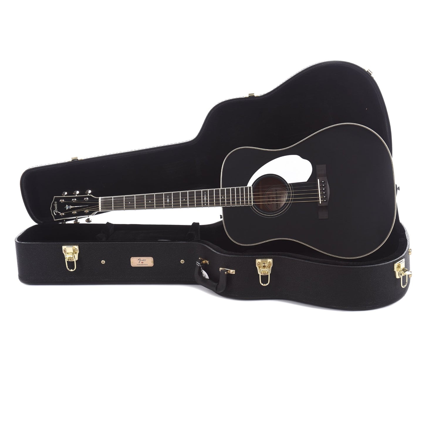 Fender PM-1E Limited Edition Paramount Series Dreadnought Black Acoustic Guitars / Dreadnought