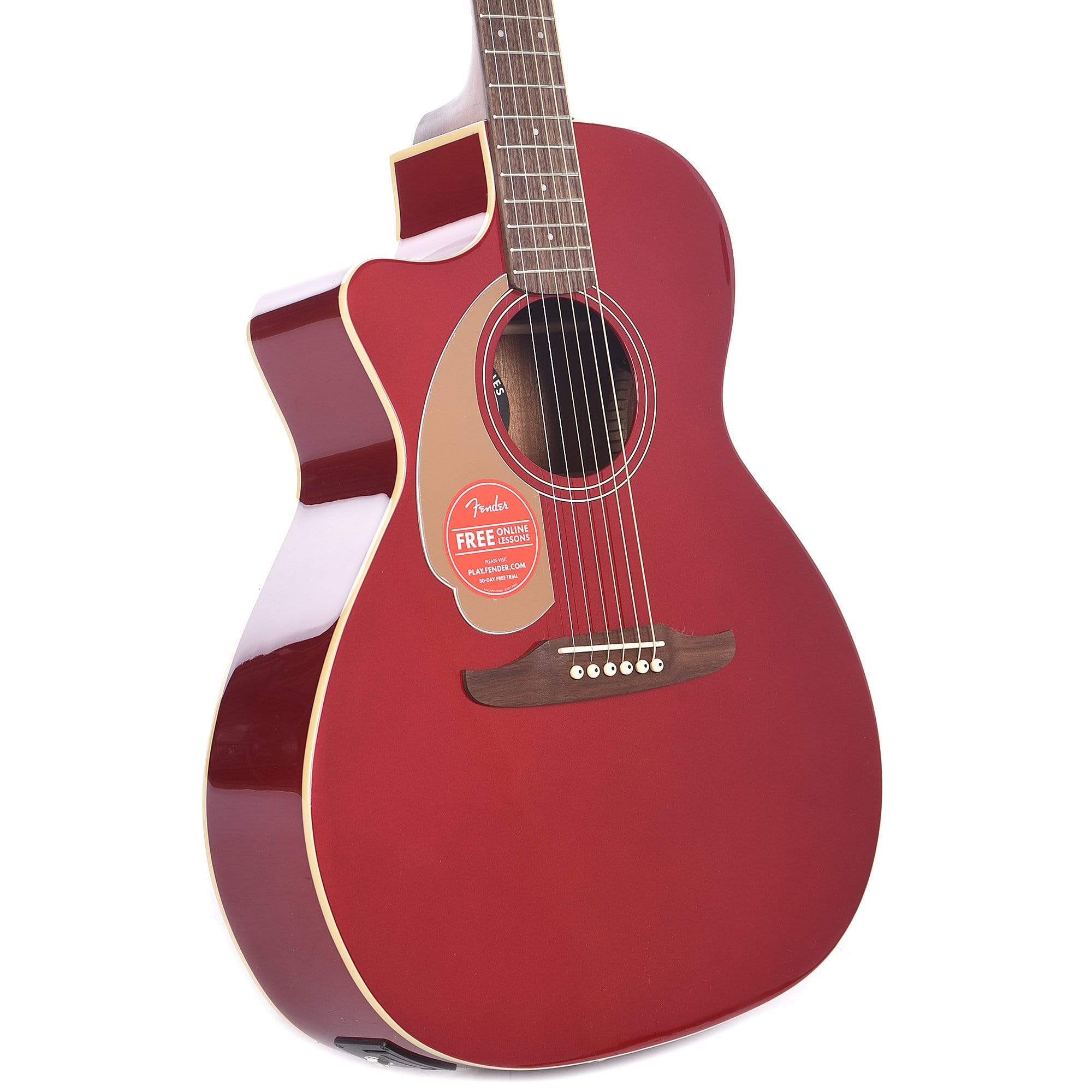 Fender Newporter Player LEFTY Candy Apple Red Acoustic Guitars / Left-Handed