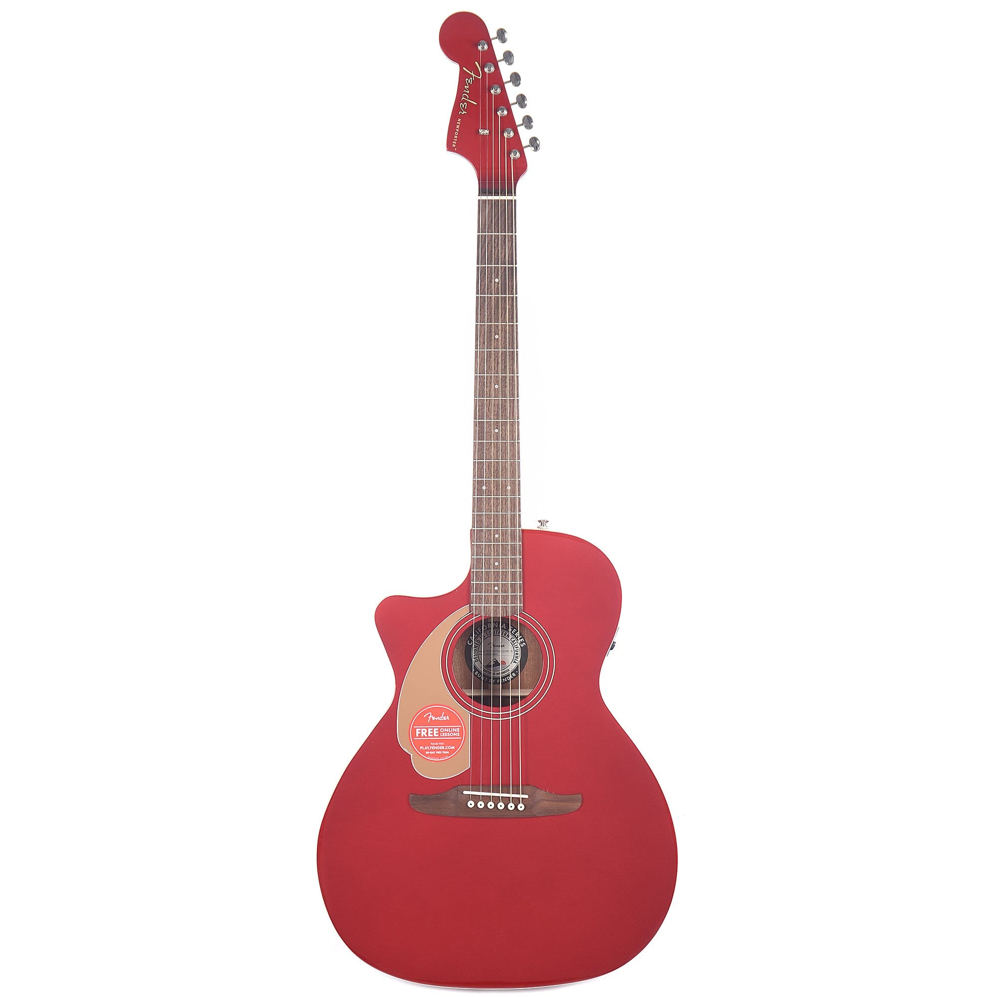 Fender Newporter Player LEFTY Candy Apple Red Acoustic Guitars / Left-Handed