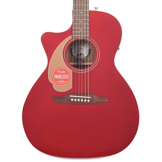 Fender Newporter Player LEFTY Candy Apple Red Acoustic Guitars / Left-Handed