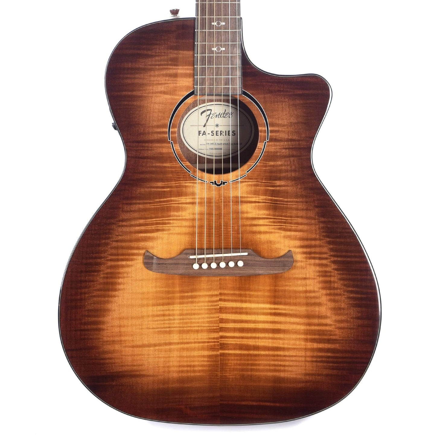 Fender FA-345CE Auditorium Acoustic-Electric Tea Burst Acoustic Guitars / OM and Auditorium