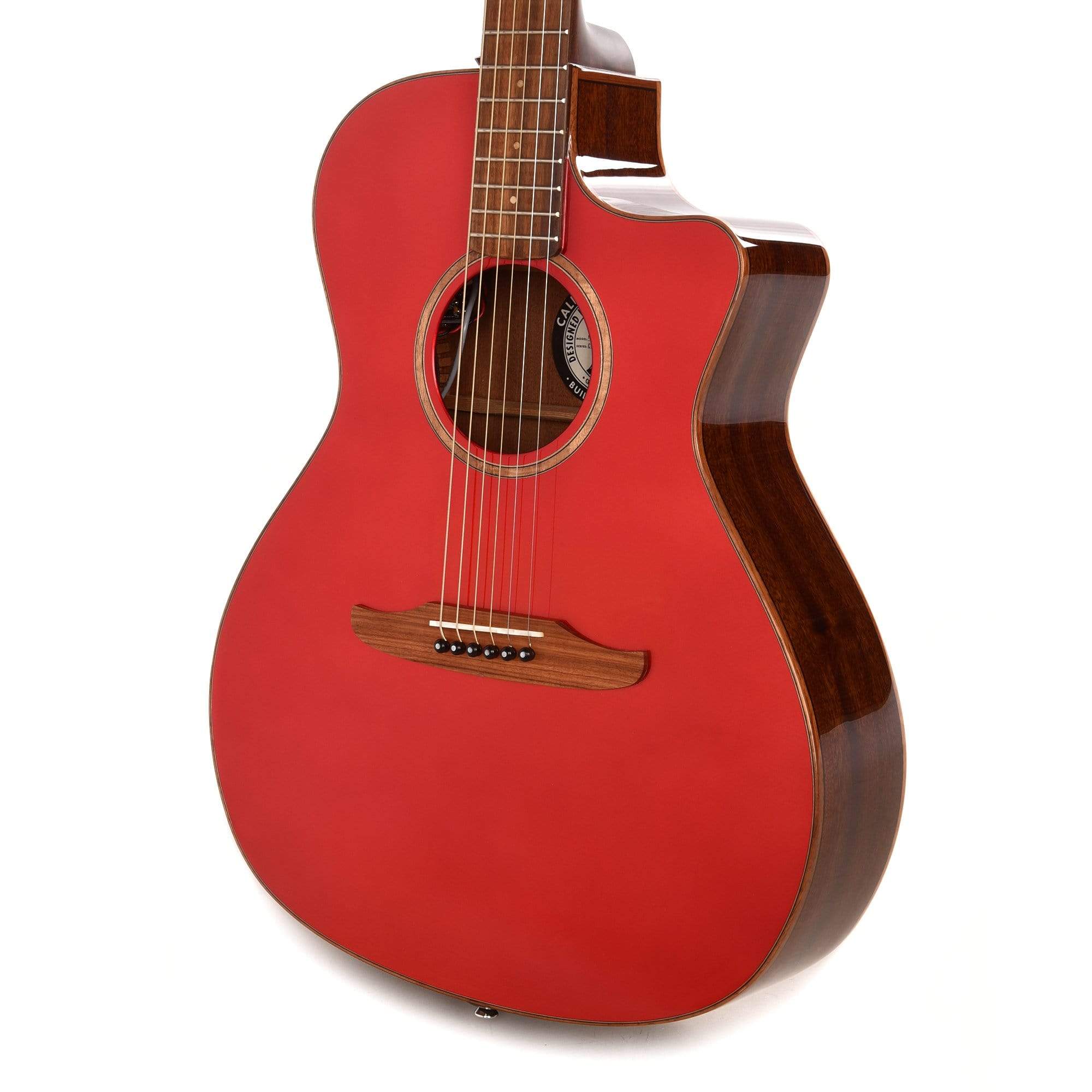 Fender Newporter Classic Acoustic Hot Rod Red Metallic Acoustic Guitars / OM and Auditorium