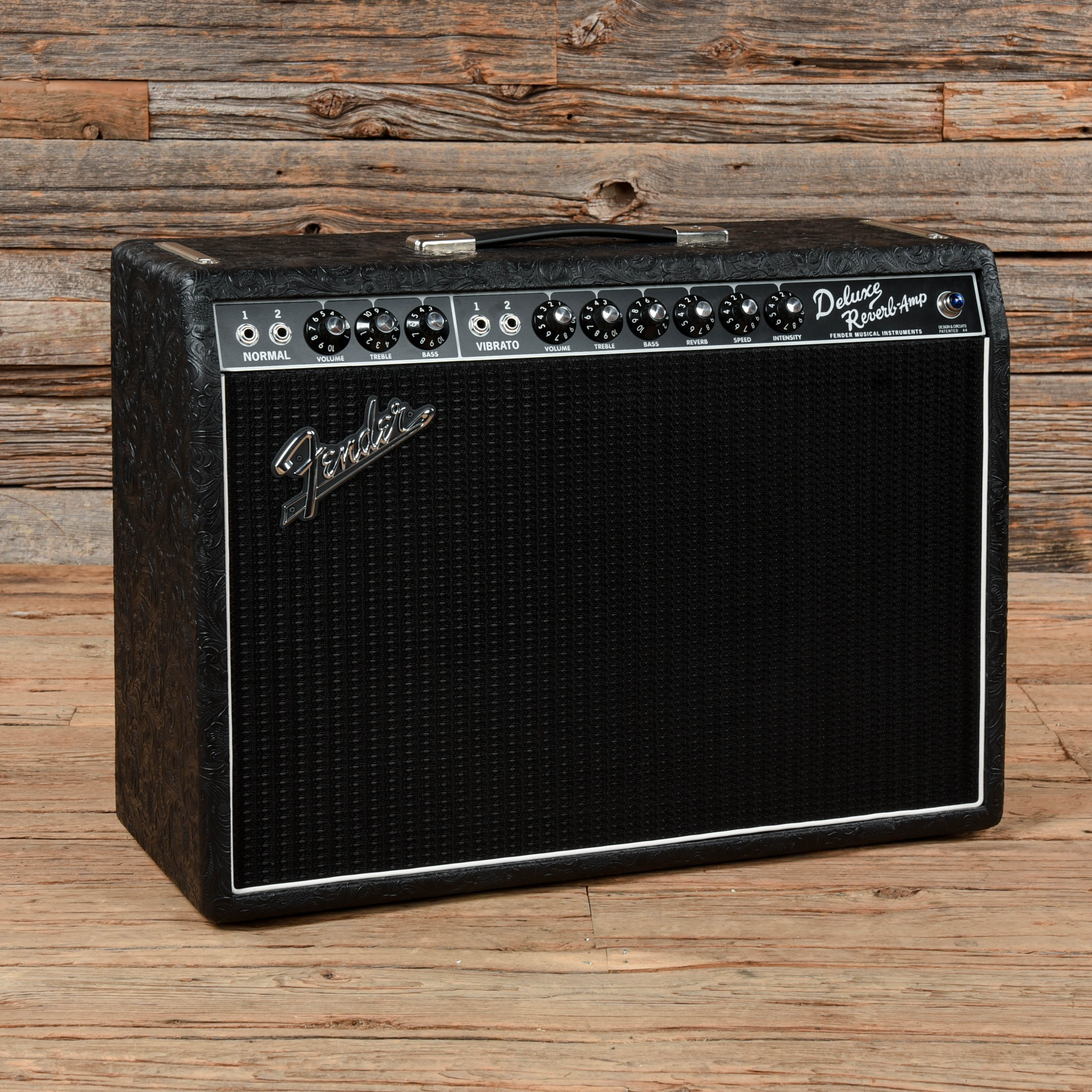 Fender '65 Deluxe Reverb Black Western Tolex Amps / Guitar Cabinets