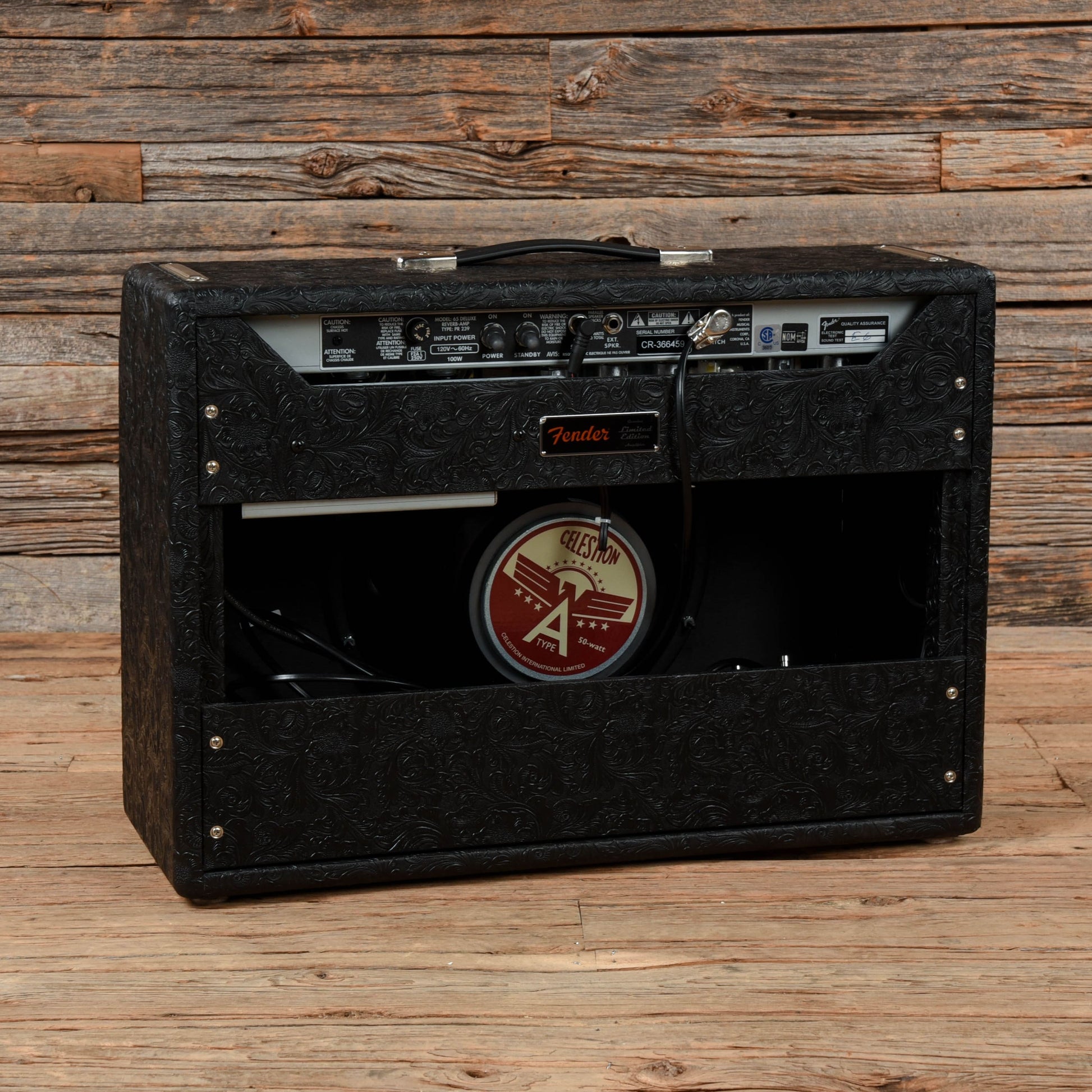 Fender '65 Deluxe Reverb Black Western Tolex Amps / Guitar Cabinets